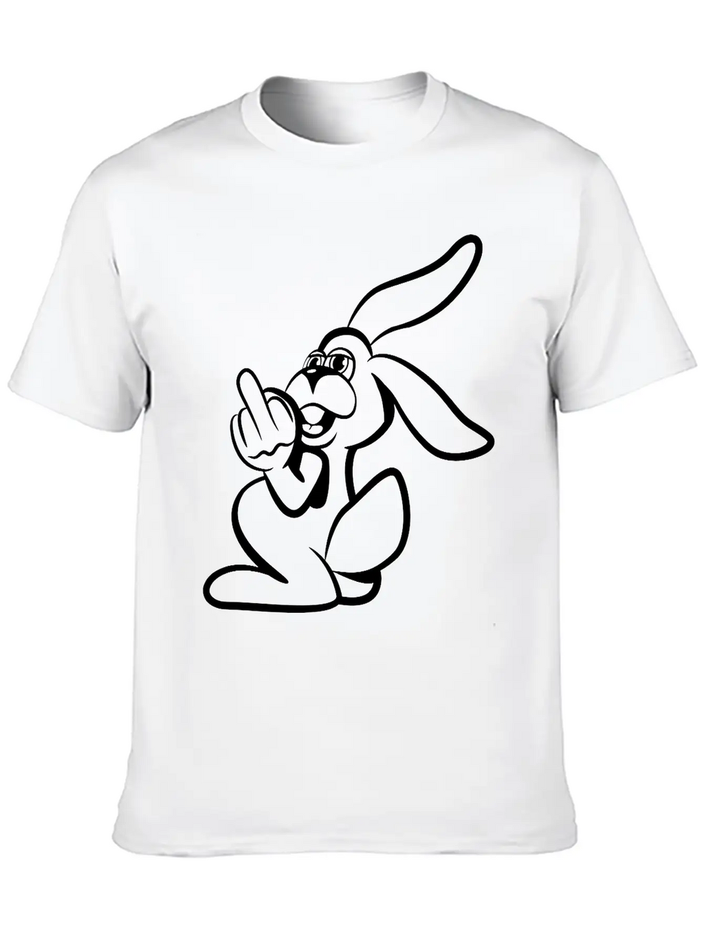 Rabbit Stinkefinger Middle Finger Basic Graphic T-Shirt – Daily Comfort In Soft Cotton