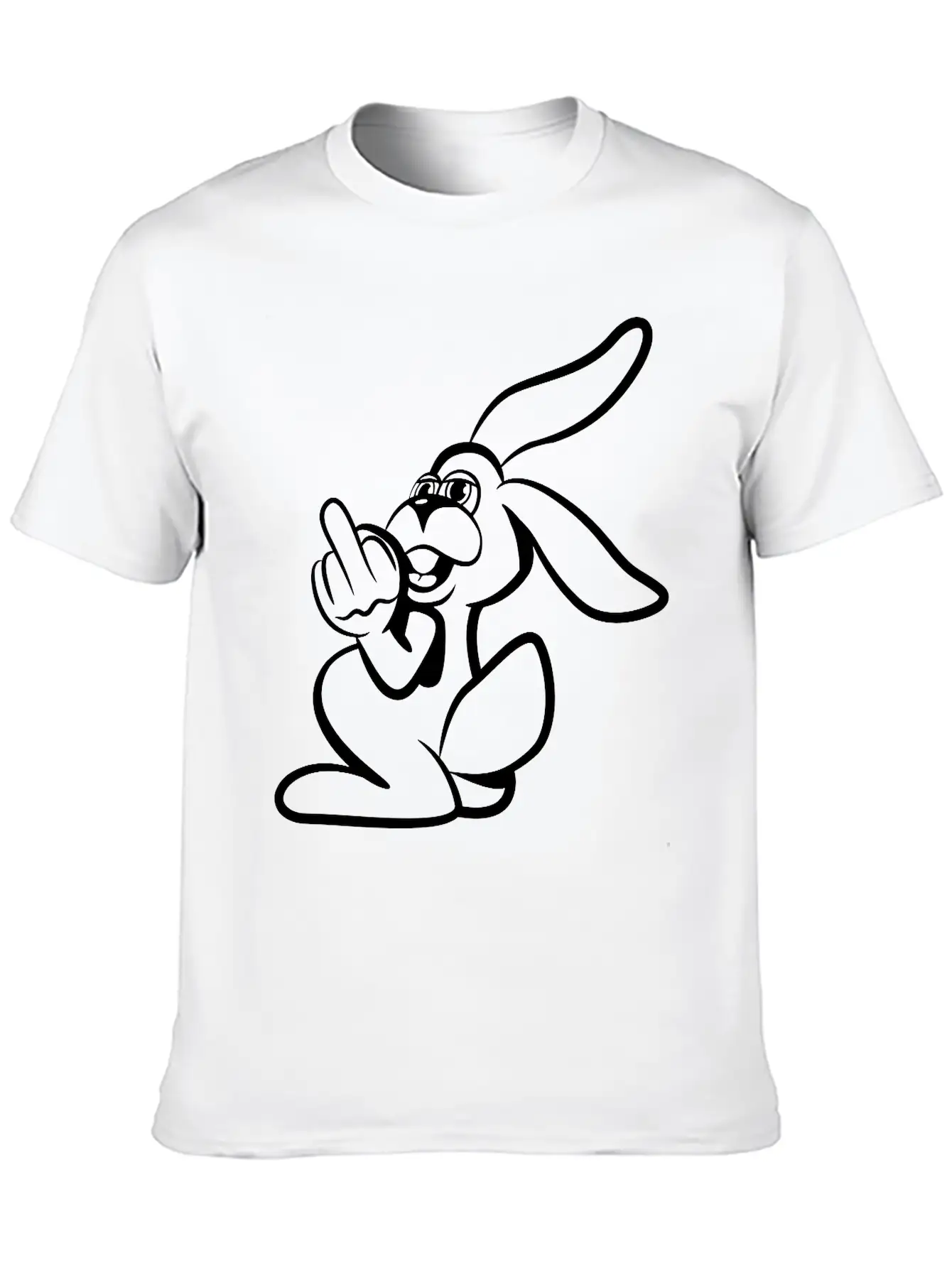 Rabbit Stinkefinger Middle Finger Basic Graphic T-Shirt – Daily Comfort In Soft Cotton