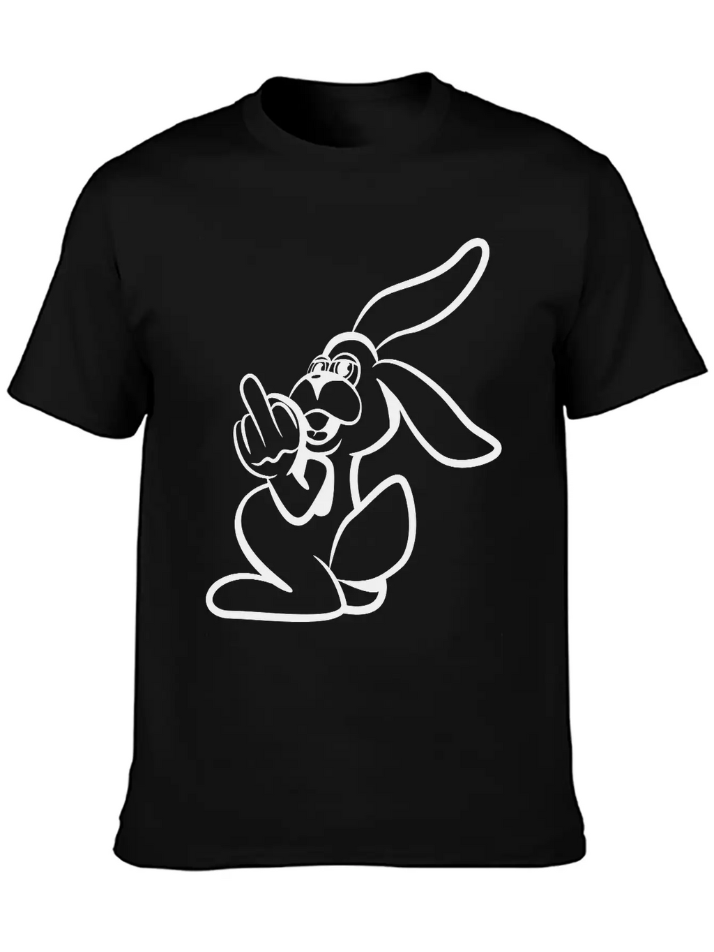 Rabbit Stinkefinger Middle Finger Basic Graphic T-Shirt – Daily Comfort In Soft Cotton