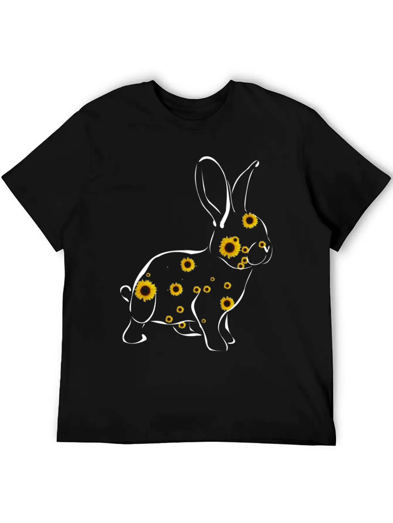 Rabbit With Sunflower Floral Rabbit Easter Bunny Timeless Short Sleeve Tee – Comfy And Minimalist Design