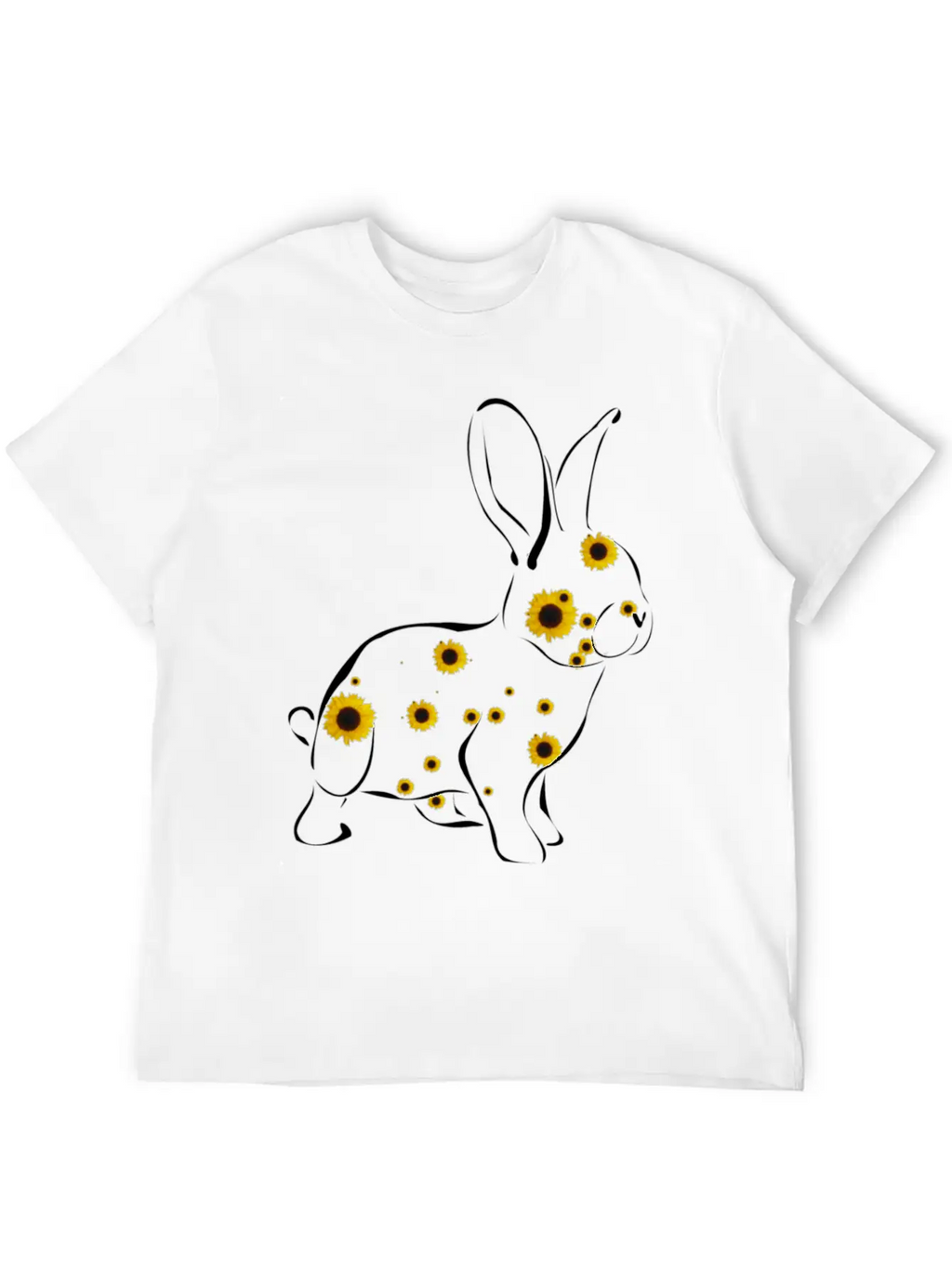 Rabbit With Sunflower Floral Rabbit Easter Bunny Timeless Short Sleeve Tee – Comfy And Minimalist Design