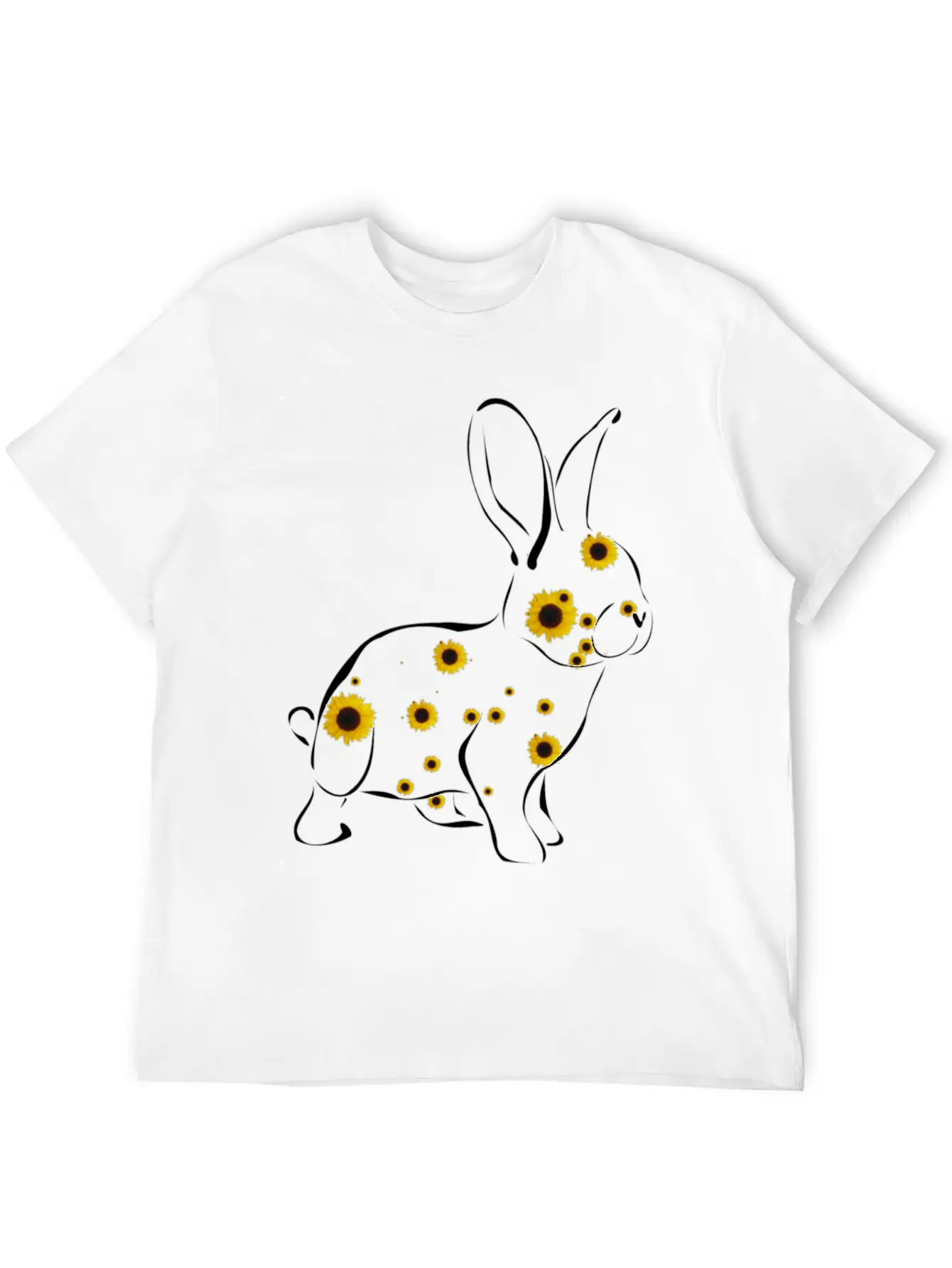Rabbit With Sunflower Floral Rabbit Easter Bunny Timeless Short Sleeve Tee – Comfy And Minimalist Design