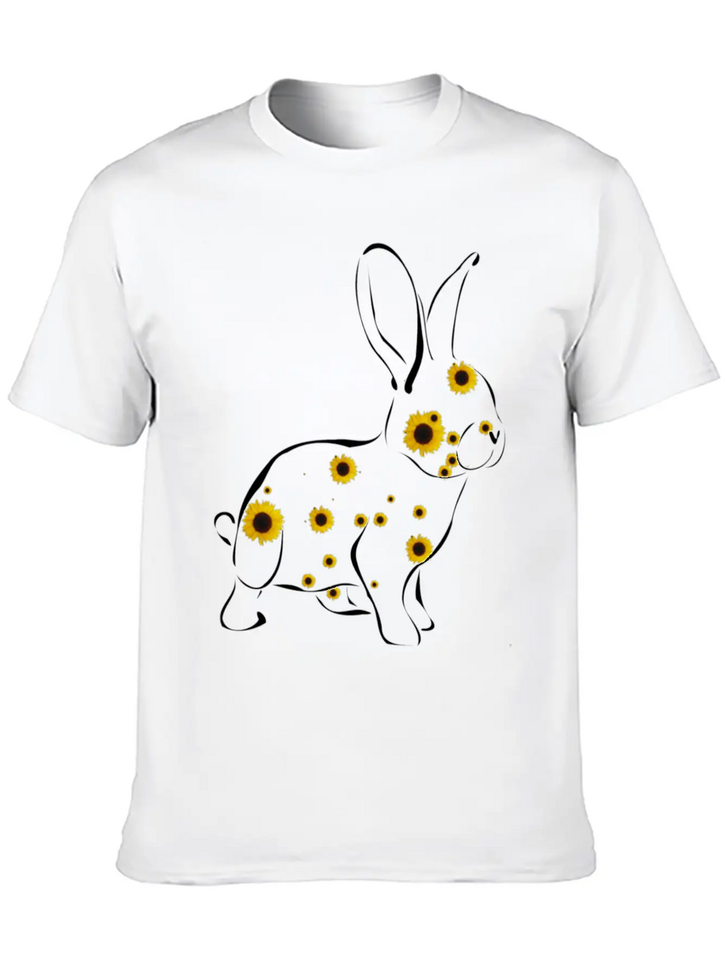Rabbit With Sunflower Floral Rabbit Easter Bunny Timeless Short Sleeve Tee – Comfy And Minimalist Design