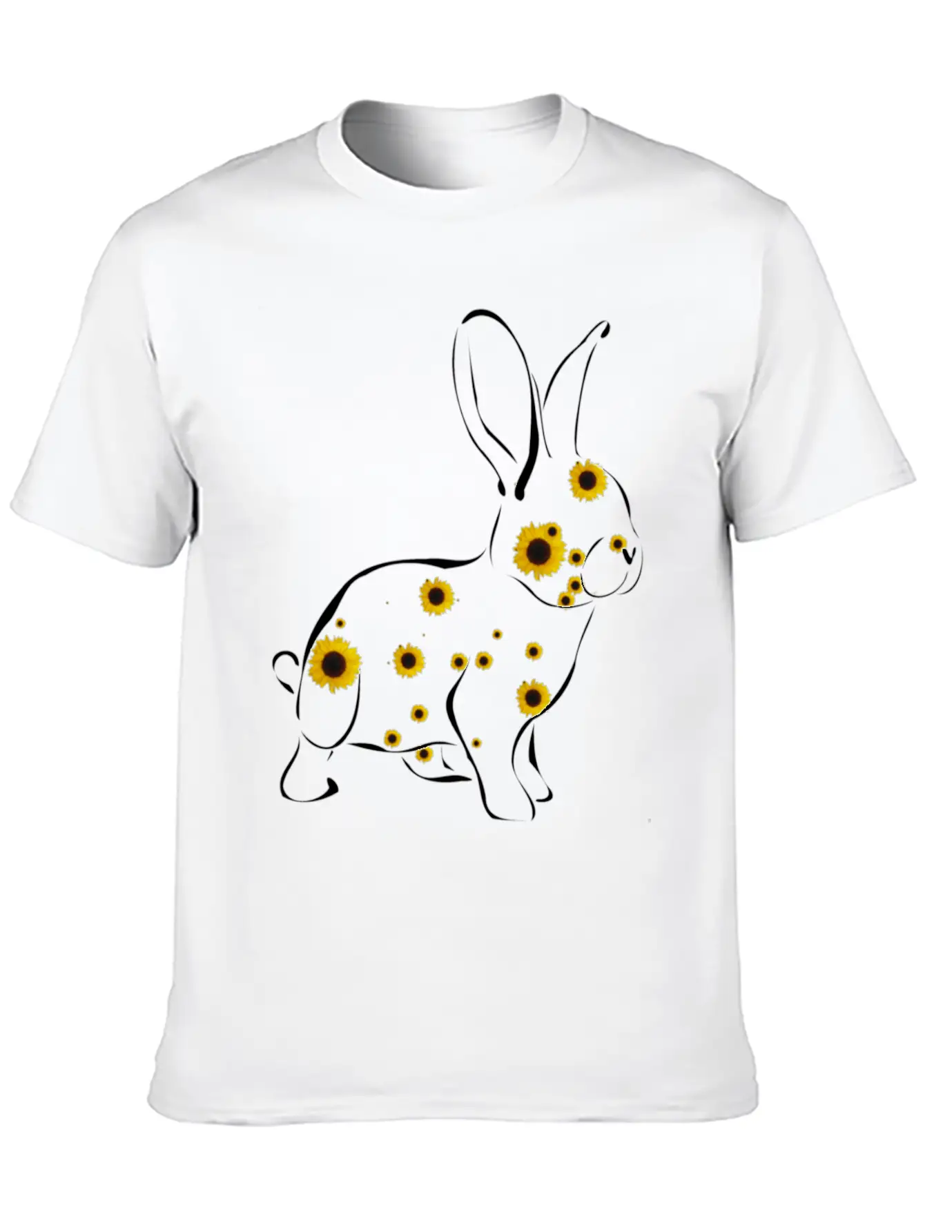Rabbit With Sunflower Floral Rabbit Easter Bunny Timeless Short Sleeve Tee – Comfy And Minimalist Design