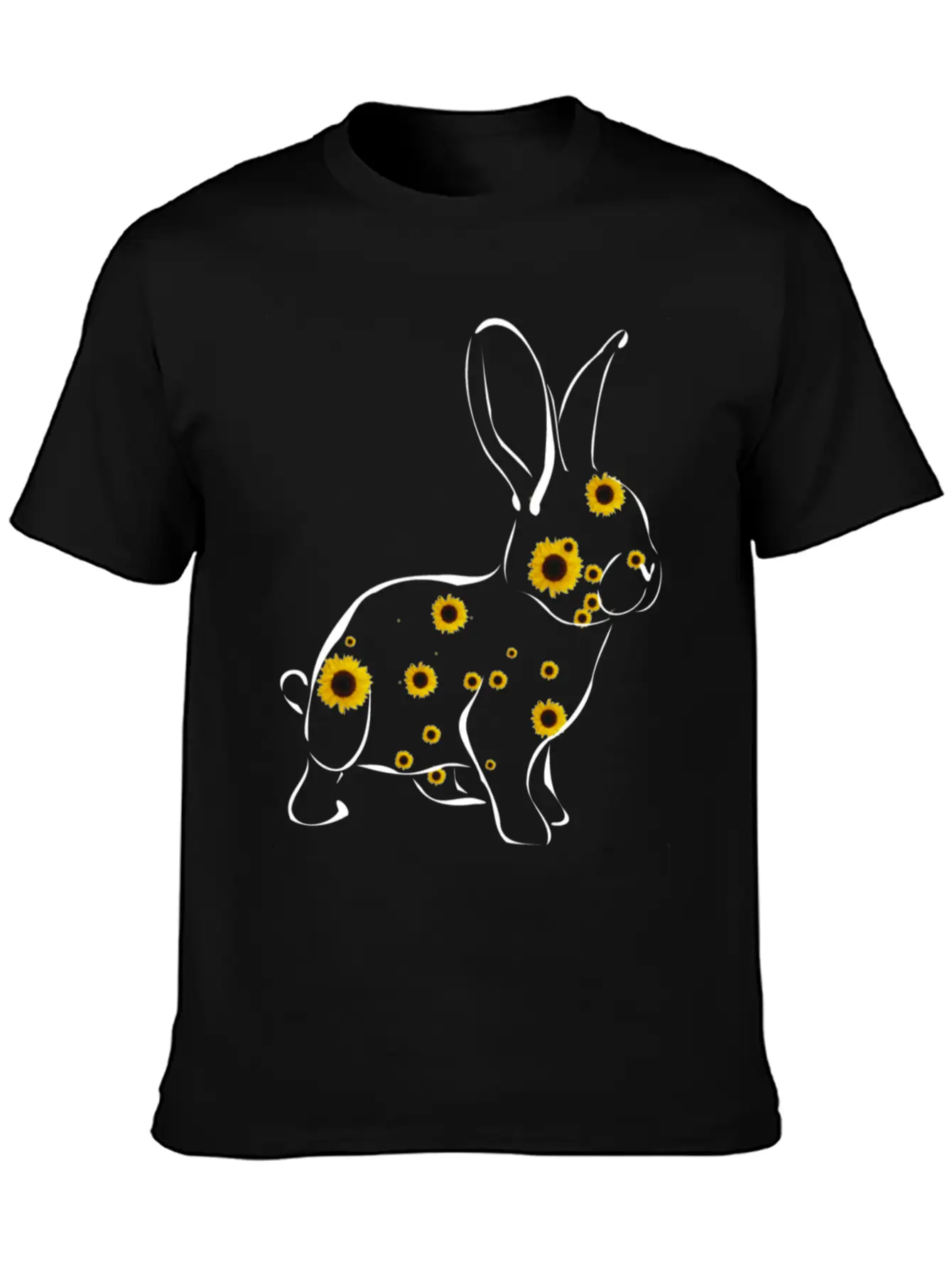 Rabbit With Sunflower Floral Rabbit Easter Bunny Timeless Short Sleeve Tee – Comfy And Minimalist Design