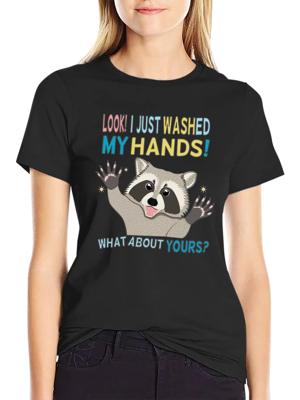 Raccoon Got Clean Hands Breathable Soft Cotton T-Shirt – Timeless Casual Look