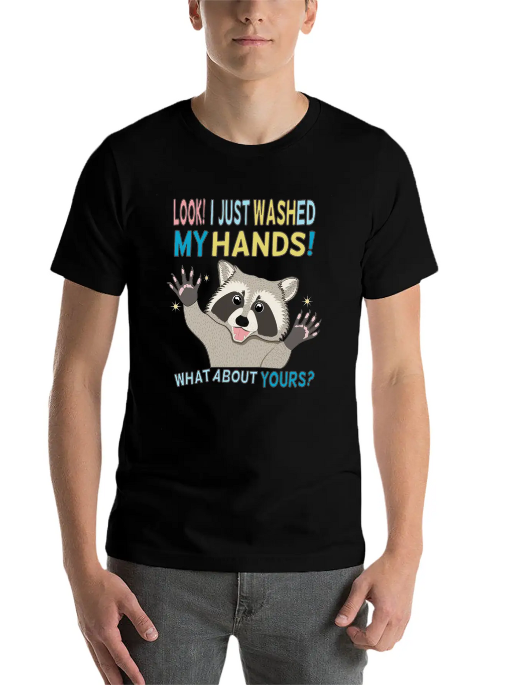 Raccoon Got Clean Hands Breathable Soft Cotton T-Shirt – Timeless Casual Look