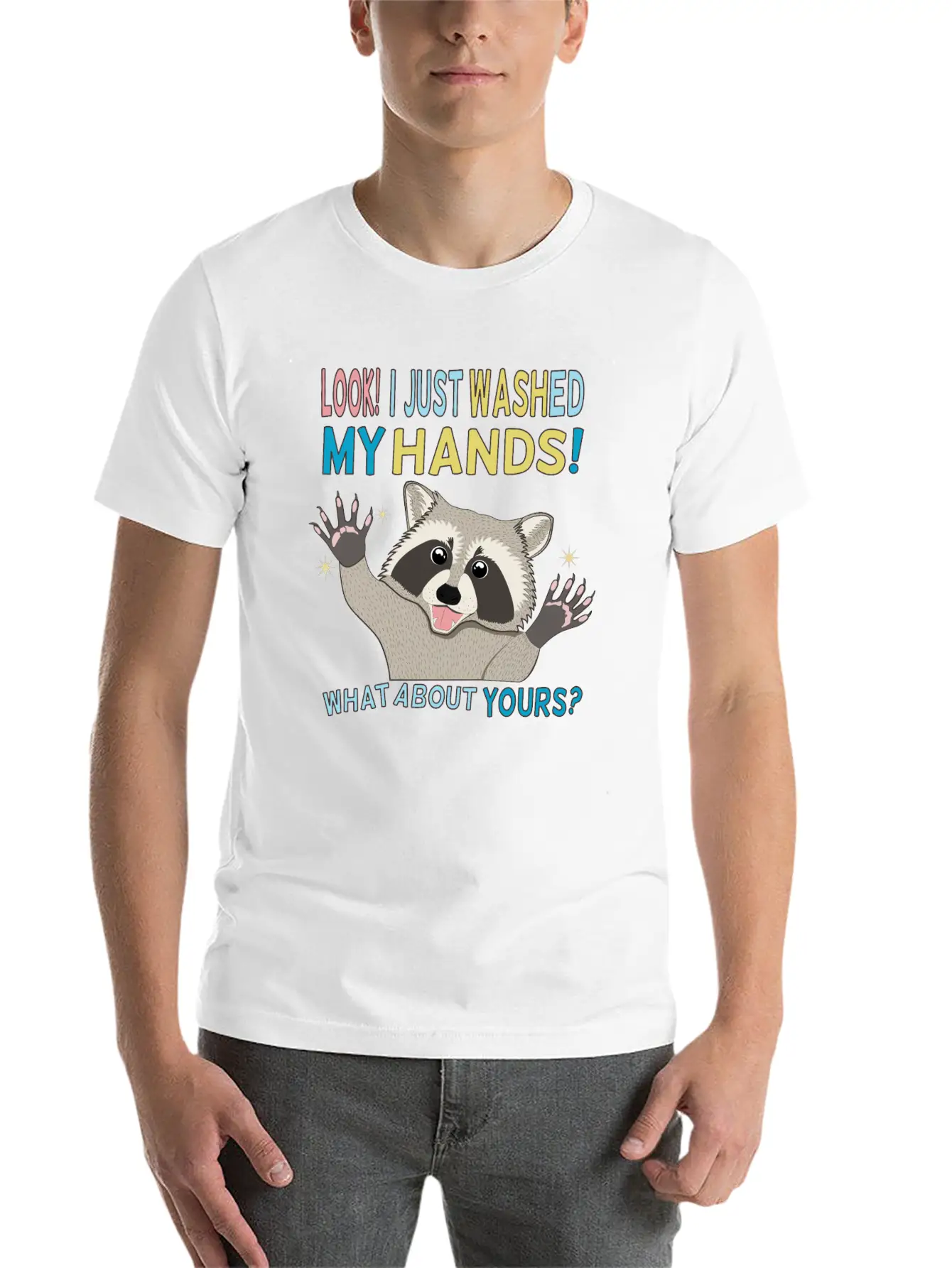 Raccoon Got Clean Hands Breathable Soft Cotton T-Shirt – Timeless Casual Look