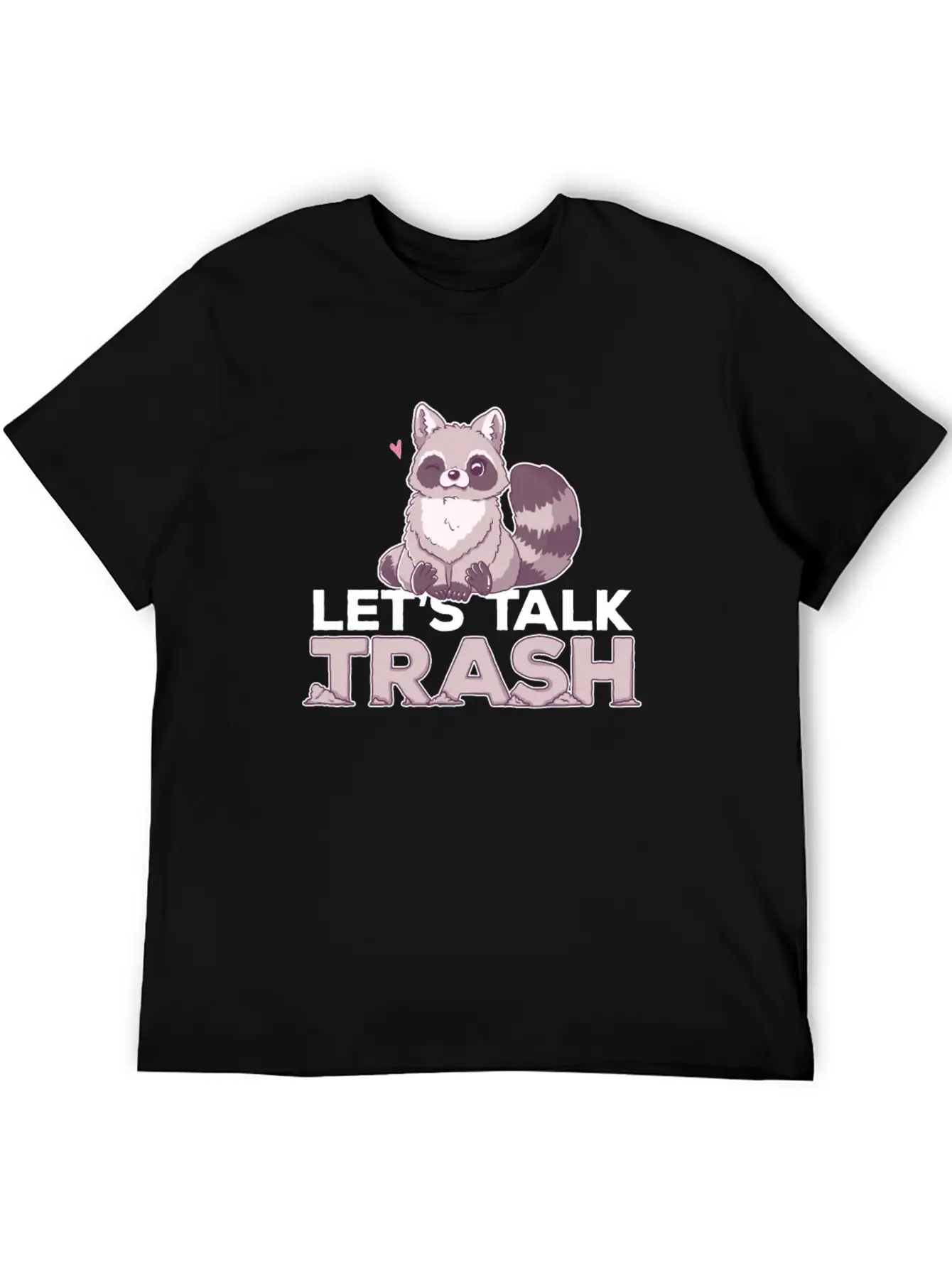 Raccoon Let's Talk Trash Animal Girl Women Timeless Short Sleeve Tee – Comfy And Minimalist Design