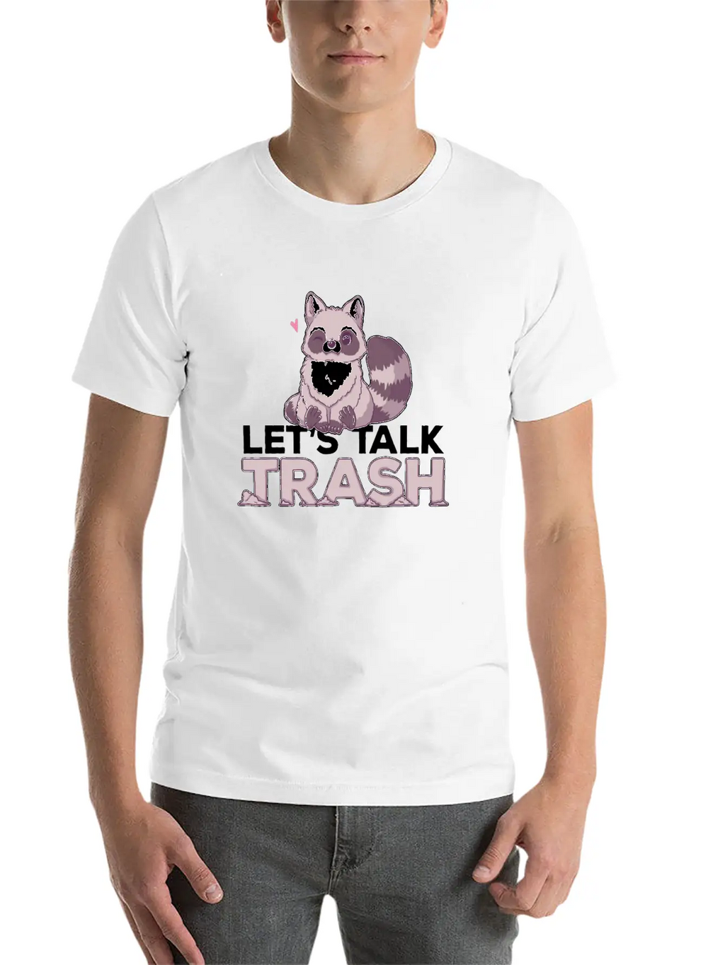Raccoon Let's Talk Trash Animal Girl Women Timeless Short Sleeve Tee – Comfy And Minimalist Design