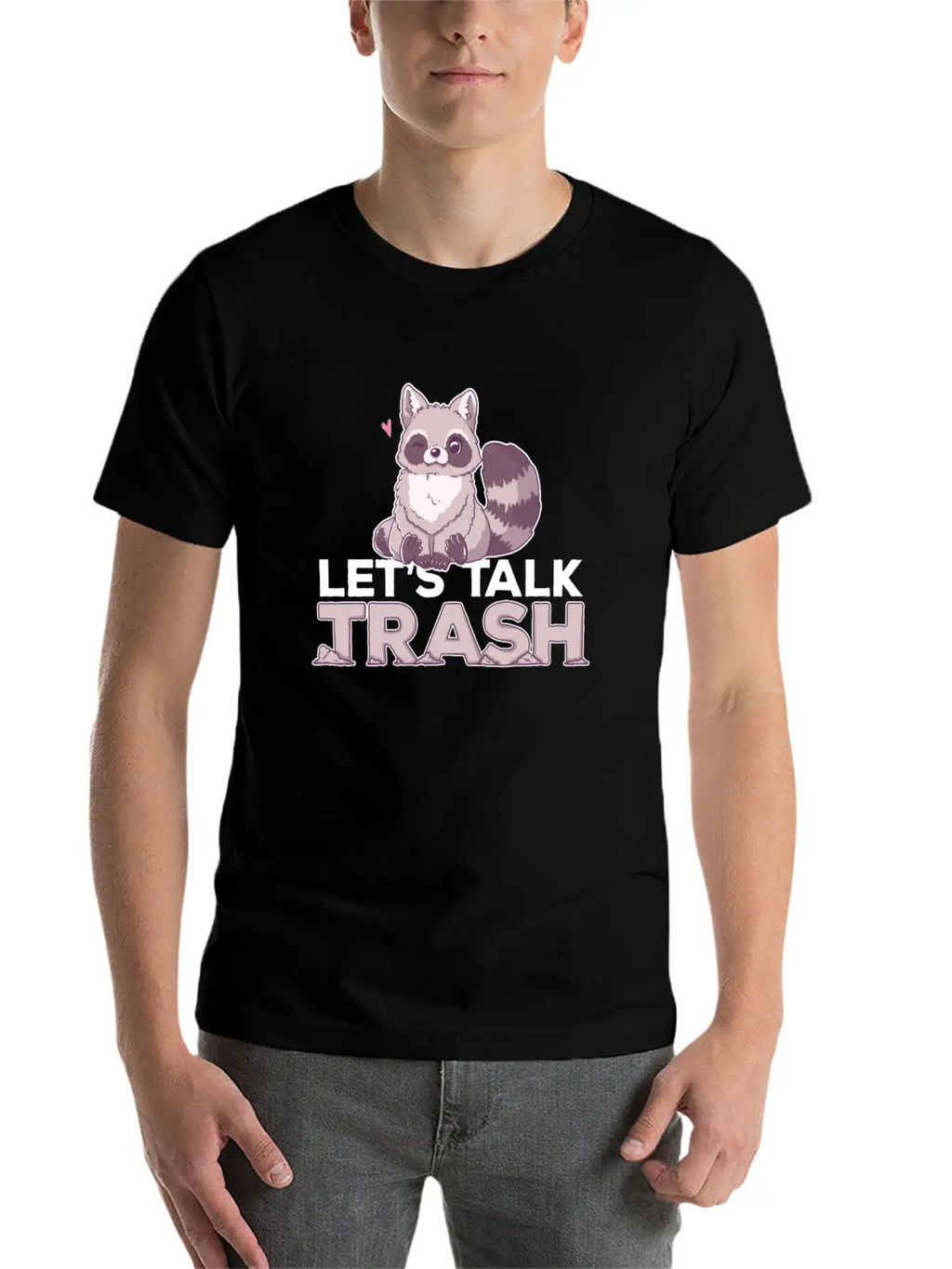 Raccoon Let's Talk Trash Animal Girl Women Timeless Short Sleeve Tee – Comfy And Minimalist Design