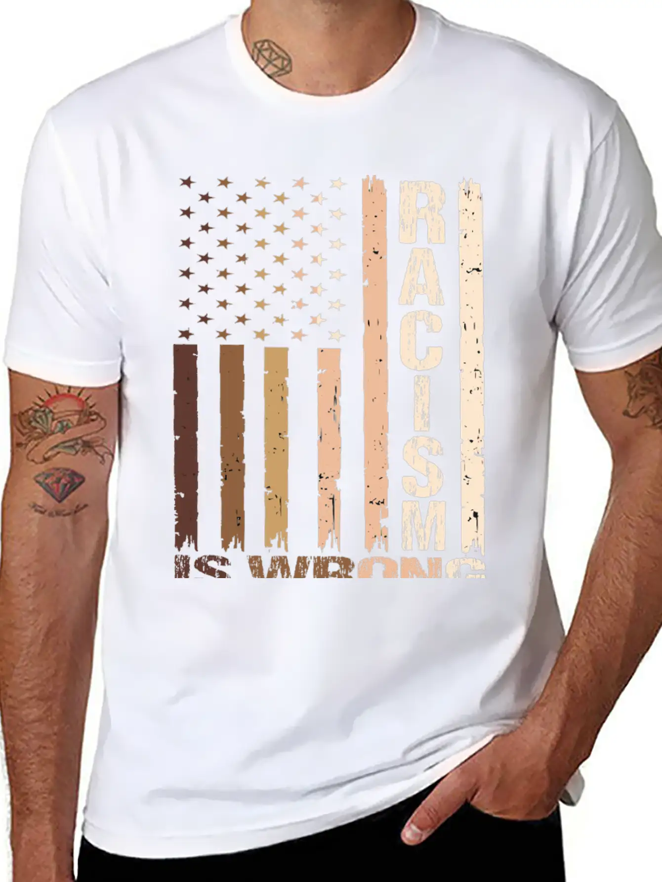 Racism Is Wrong Relaxed Everyday Tee – Lightweight And Durable Cotton
