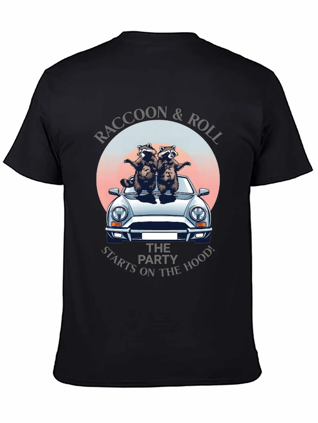Racoon And Roll - Party On The Hood Breathable Graphic T-Shirt – Perfect For Casual Days