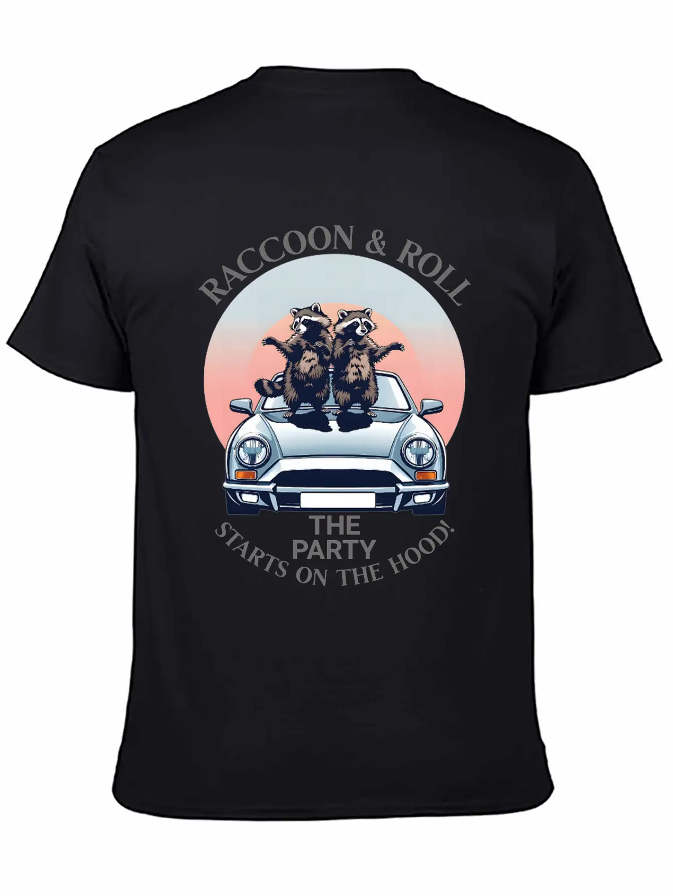 Racoon And Roll - Party On The Hood Breathable Graphic T-Shirt – Perfect For Casual Days