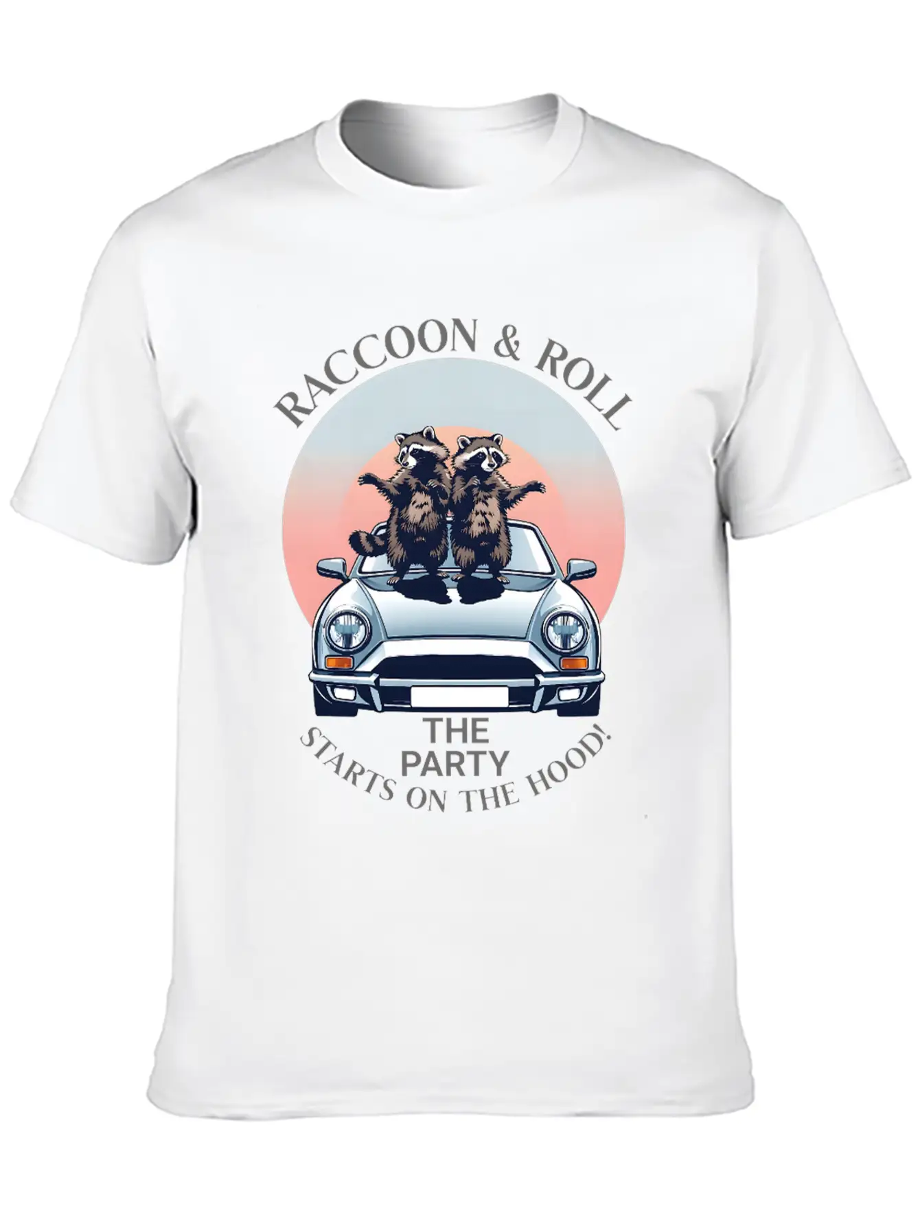 Racoon And Roll - Party On The Hood Breathable Graphic T-Shirt – Perfect For Casual Days