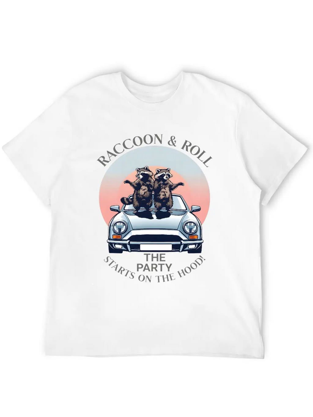Racoon And Roll - Party On The Hood Breathable Graphic T-Shirt – Perfect For Casual Days