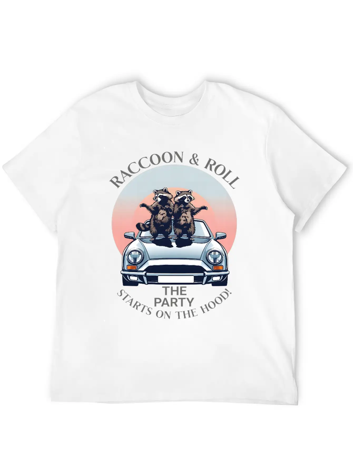 Racoon And Roll - Party On The Hood Breathable Graphic T-Shirt – Perfect For Casual Days