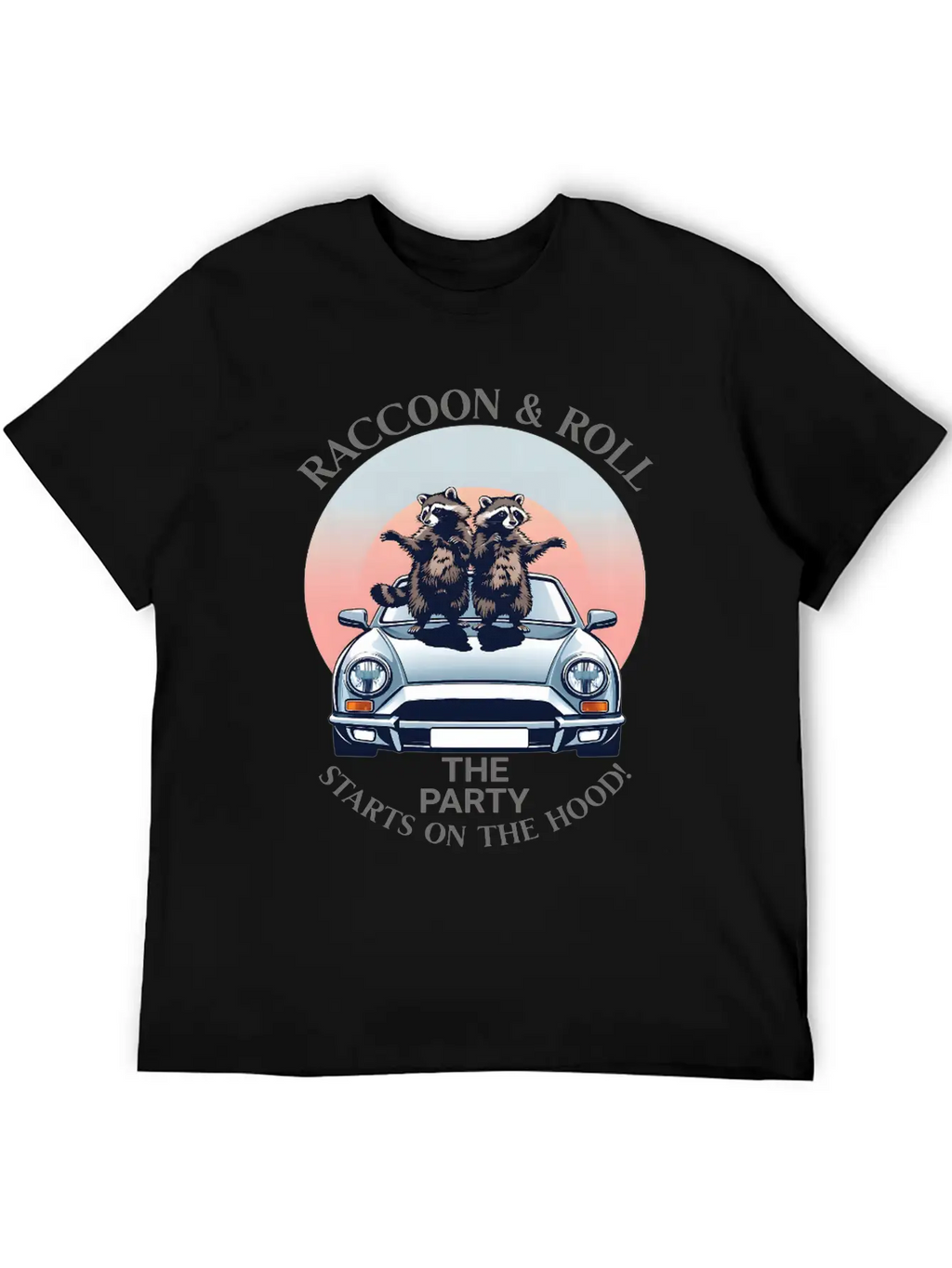 Racoon And Roll - Party On The Hood Breathable Graphic T-Shirt – Perfect For Casual Days