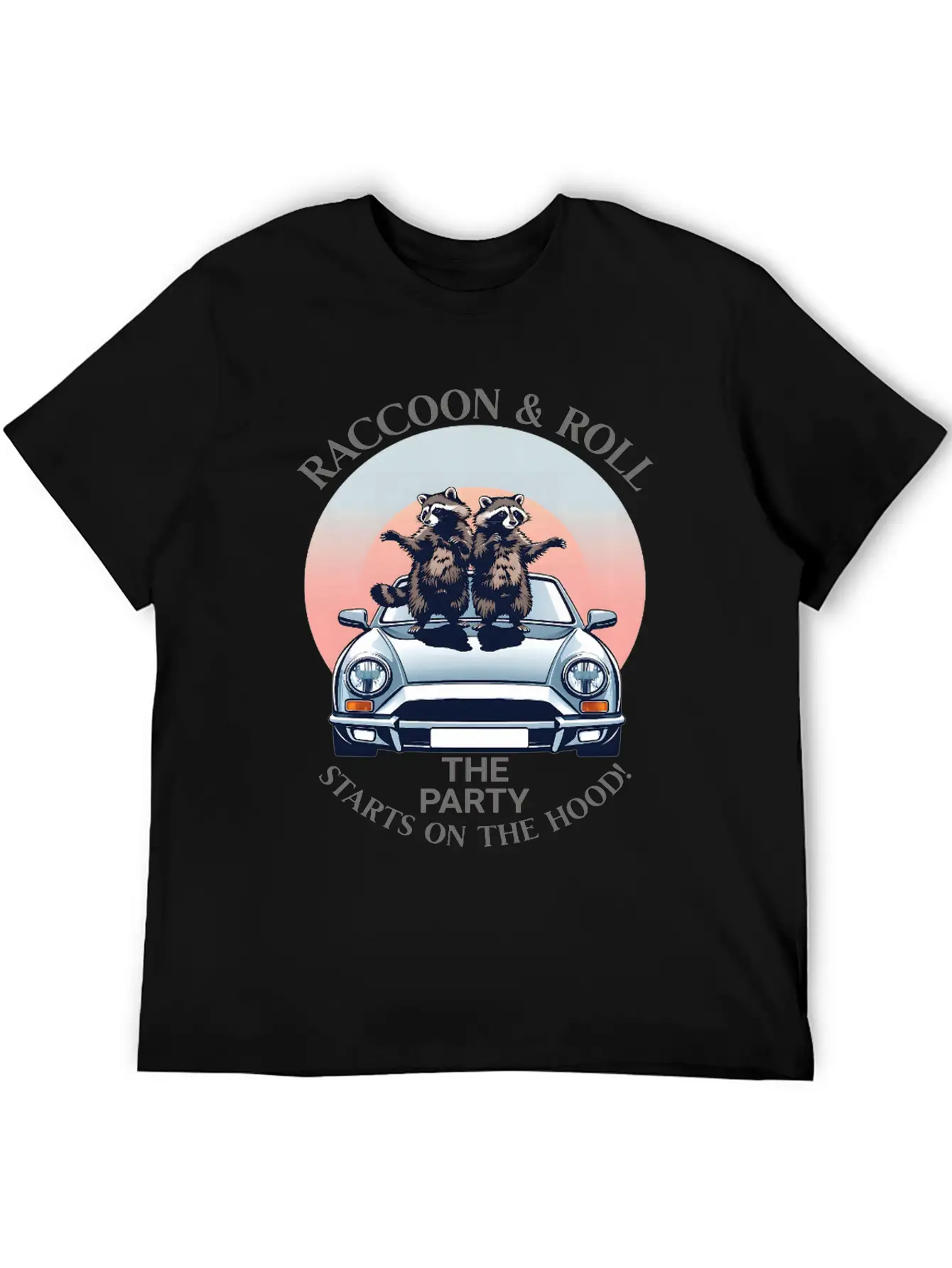 Racoon And Roll - Party On The Hood Breathable Graphic T-Shirt – Perfect For Casual Days