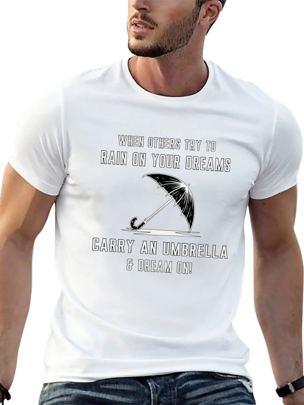 Rain Cloud Raindrop Umbrella Weather Rainy Gift Unisex Casual T-Shirt – Clean Design For Daily Comfort