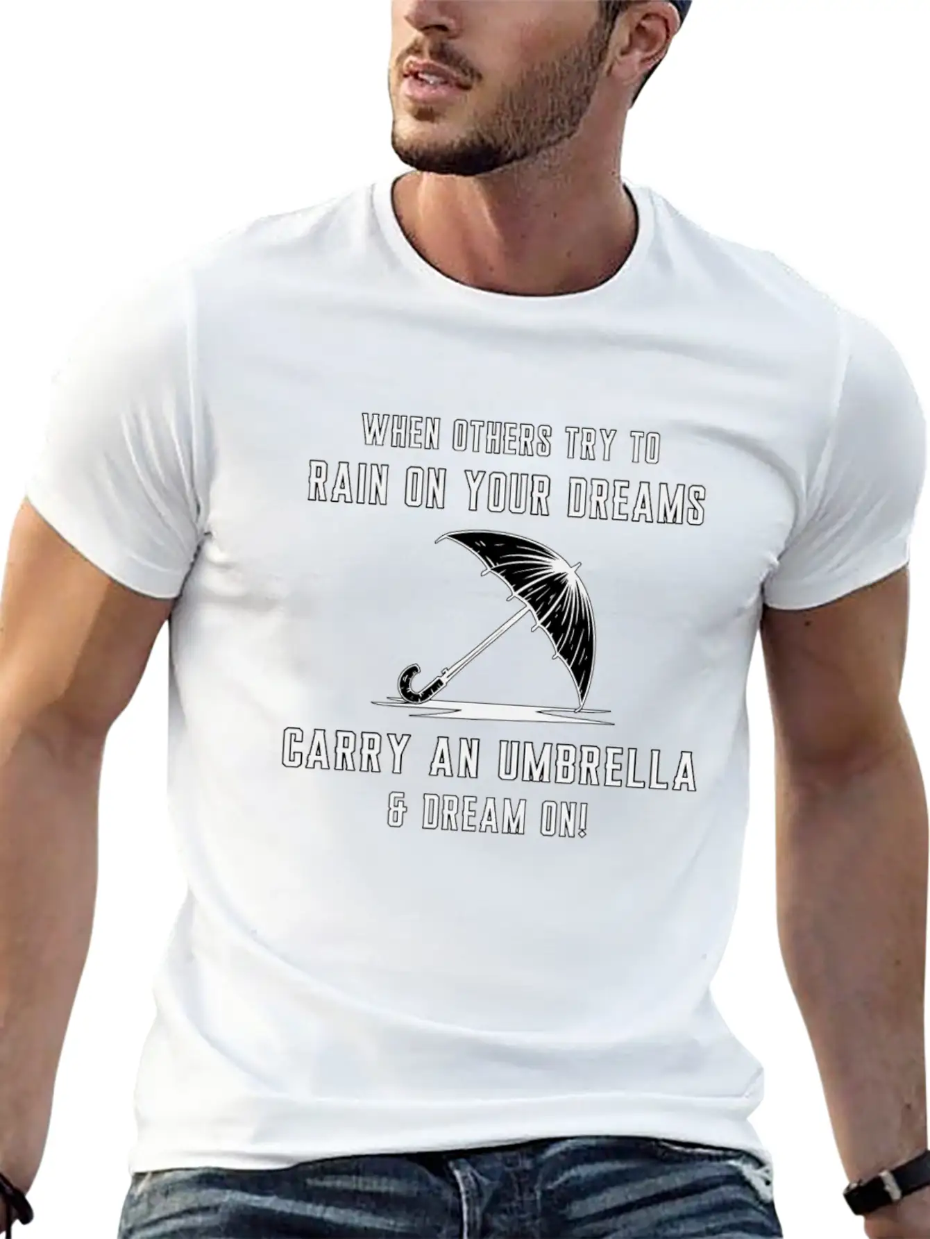 Rain Cloud Raindrop Umbrella Weather Rainy Gift Unisex Casual T-Shirt – Clean Design For Daily Comfort