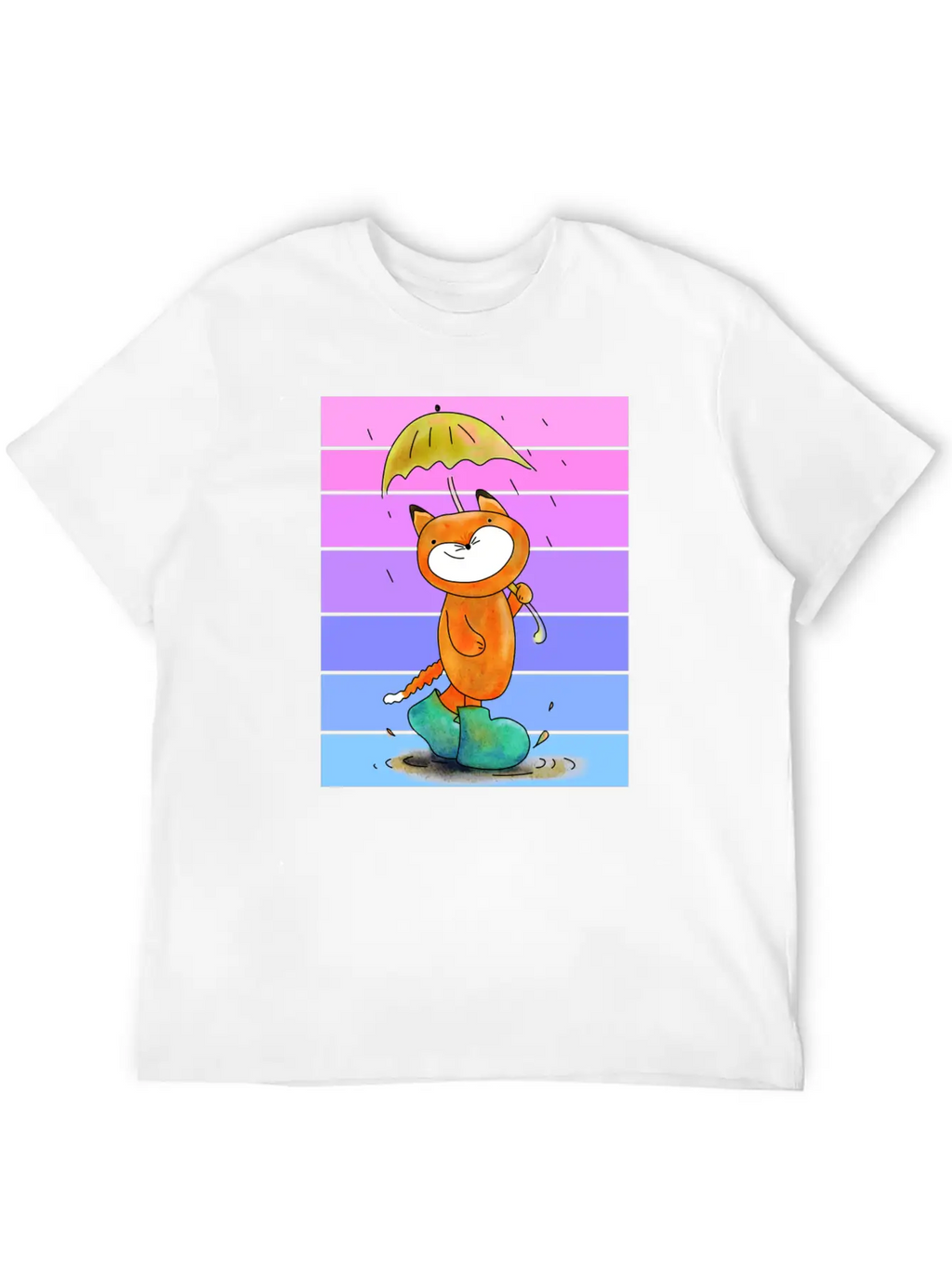 Rain Fox In Sunset Breathable Soft Cotton T-Shirt – Timeless Casual Look
