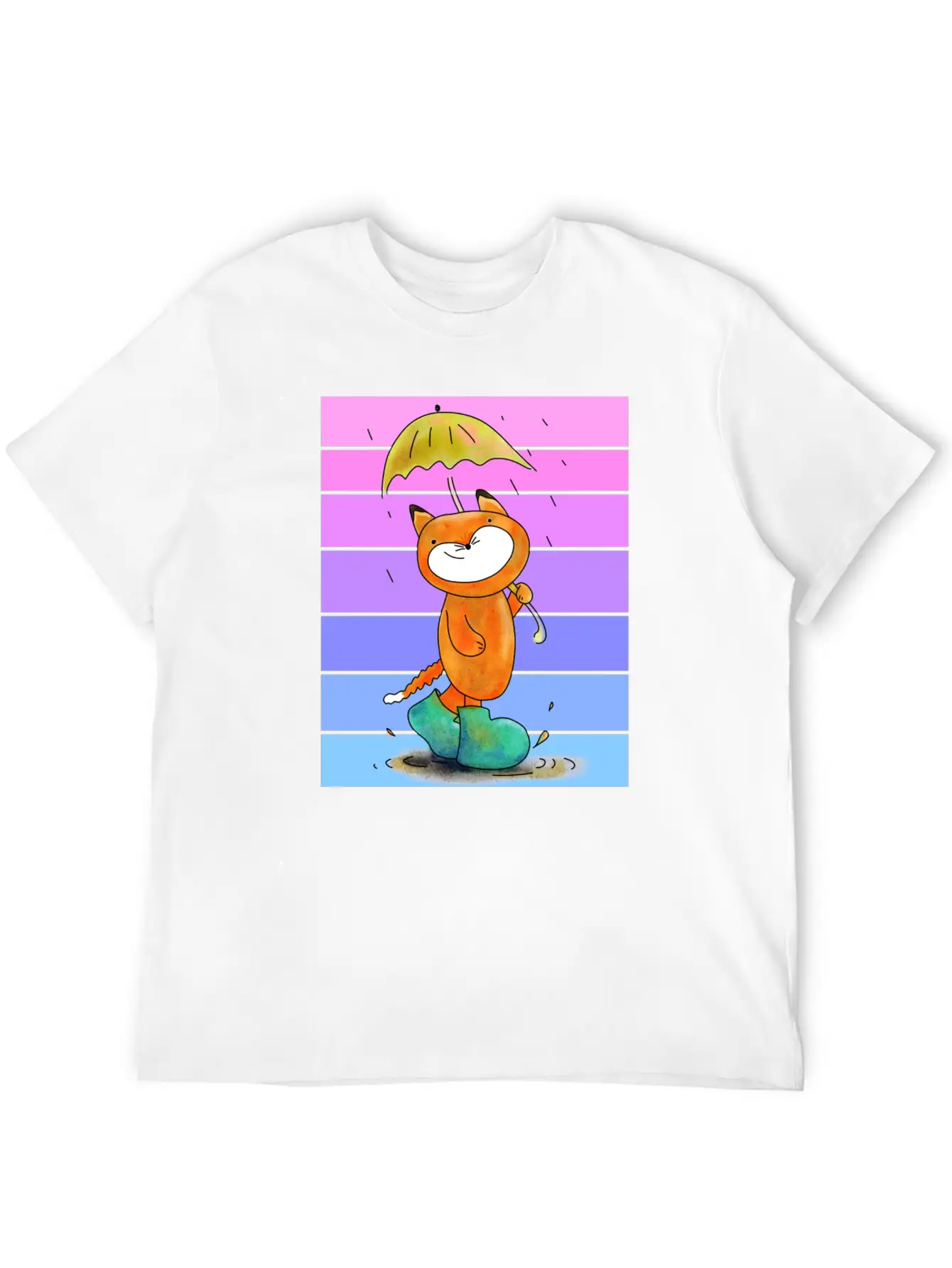 Rain Fox In Sunset Breathable Soft Cotton T-Shirt – Timeless Casual Look
