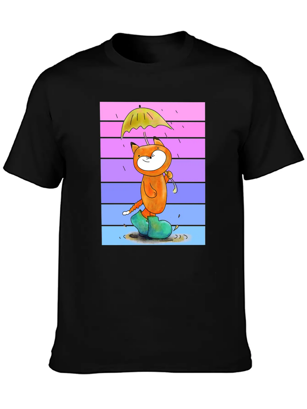 Rain Fox In Sunset Breathable Soft Cotton T-Shirt – Timeless Casual Look
