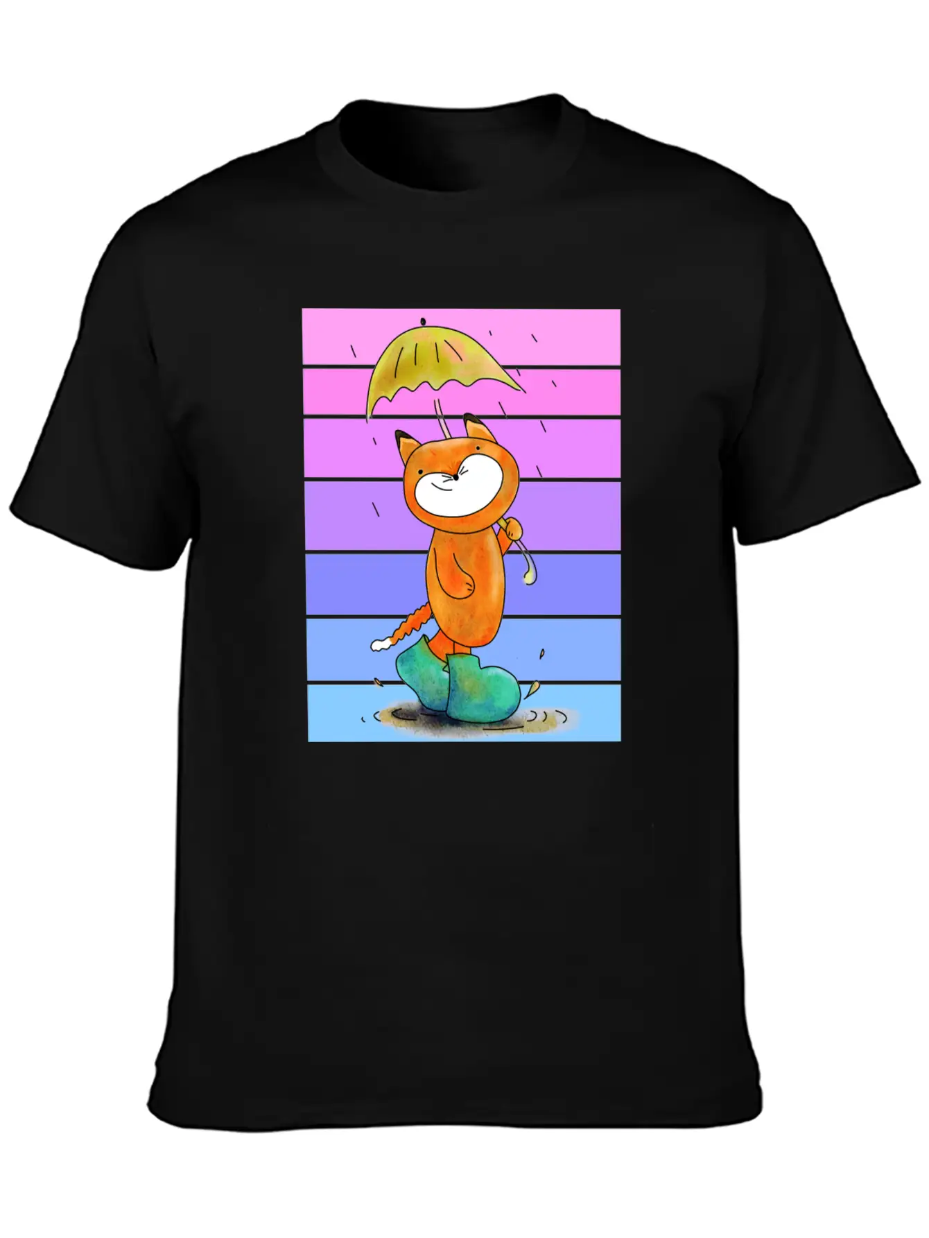 Rain Fox In Sunset Breathable Soft Cotton T-Shirt – Timeless Casual Look