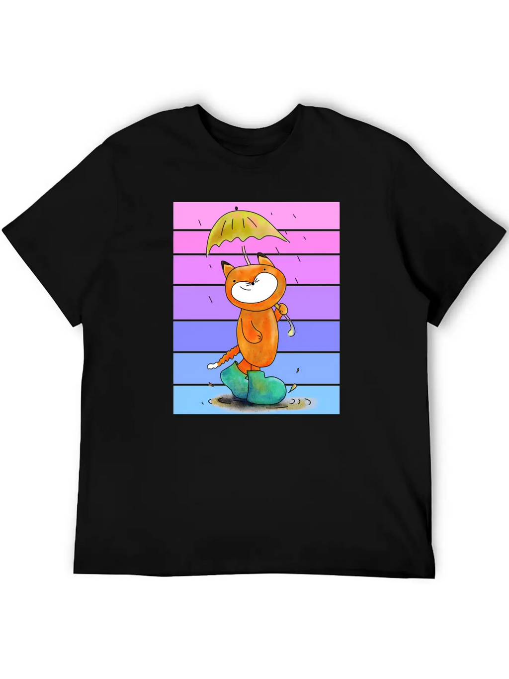 Rain Fox In Sunset Breathable Soft Cotton T-Shirt – Timeless Casual Look