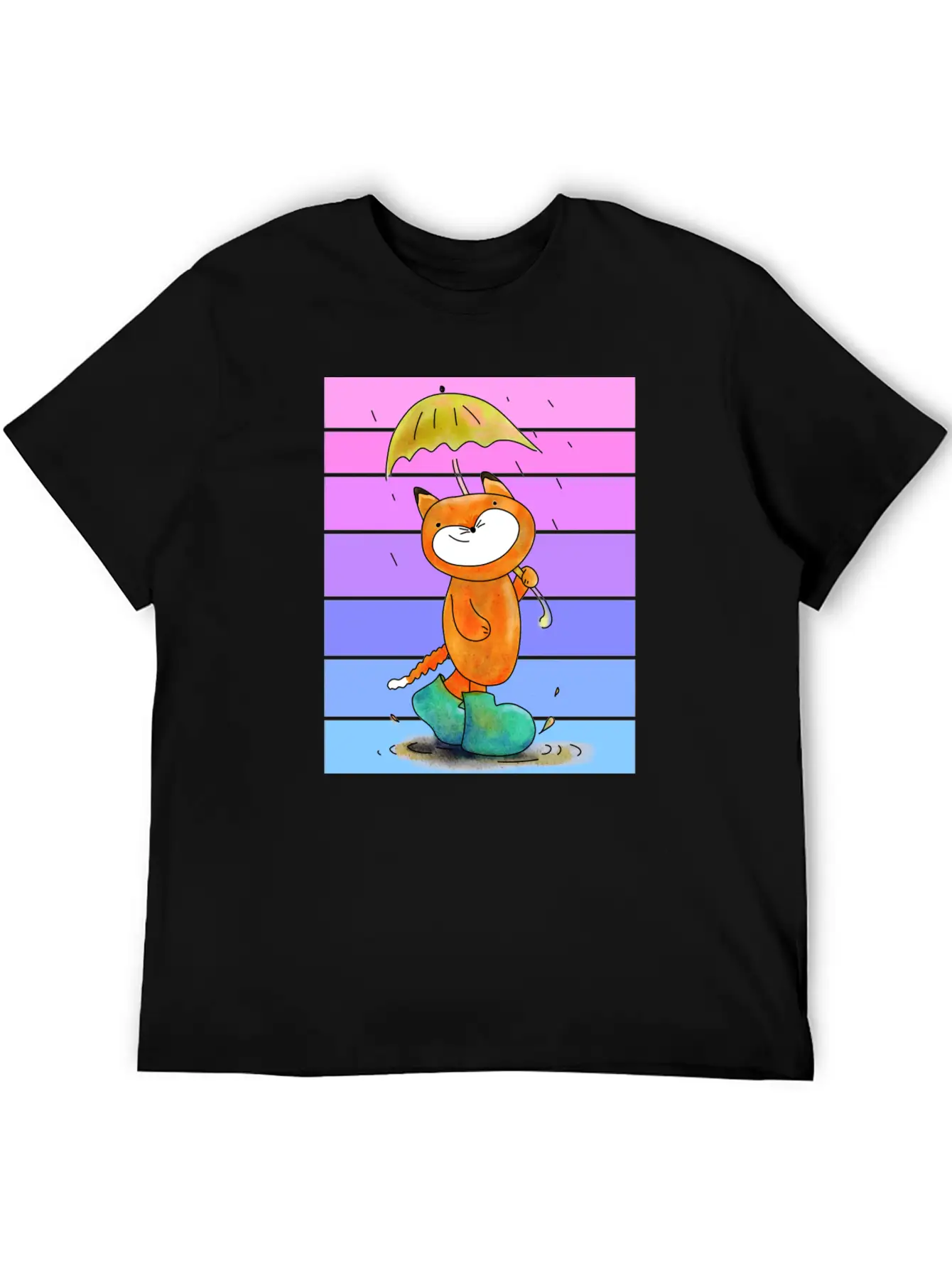 Rain Fox In Sunset Breathable Soft Cotton T-Shirt – Timeless Casual Look