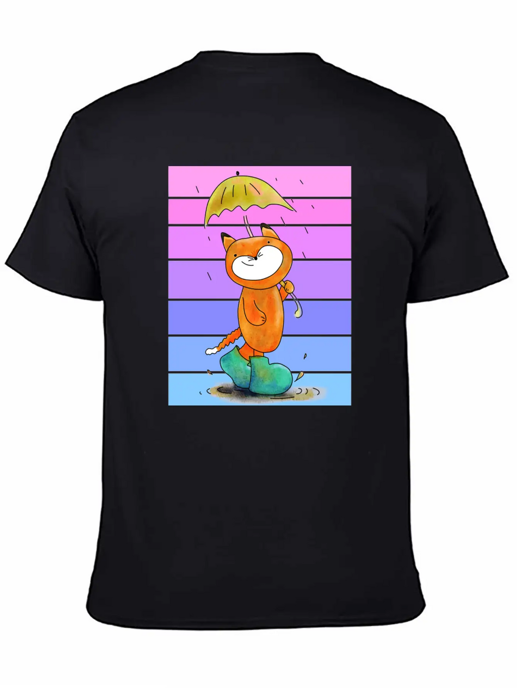 Rain Fox In Sunset Breathable Soft Cotton T-Shirt – Timeless Casual Look
