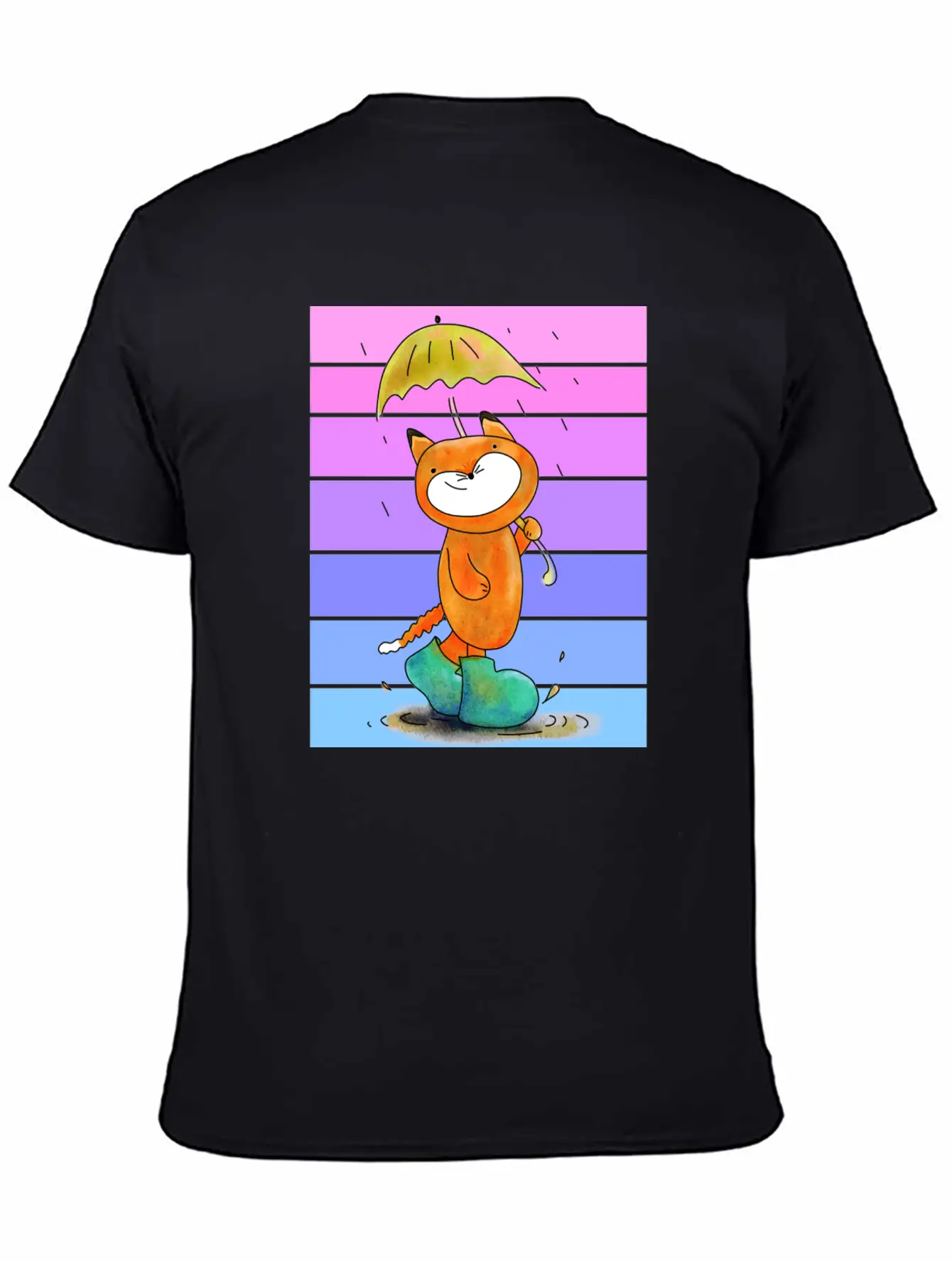 Rain Fox In Sunset Breathable Soft Cotton T-Shirt – Timeless Casual Look