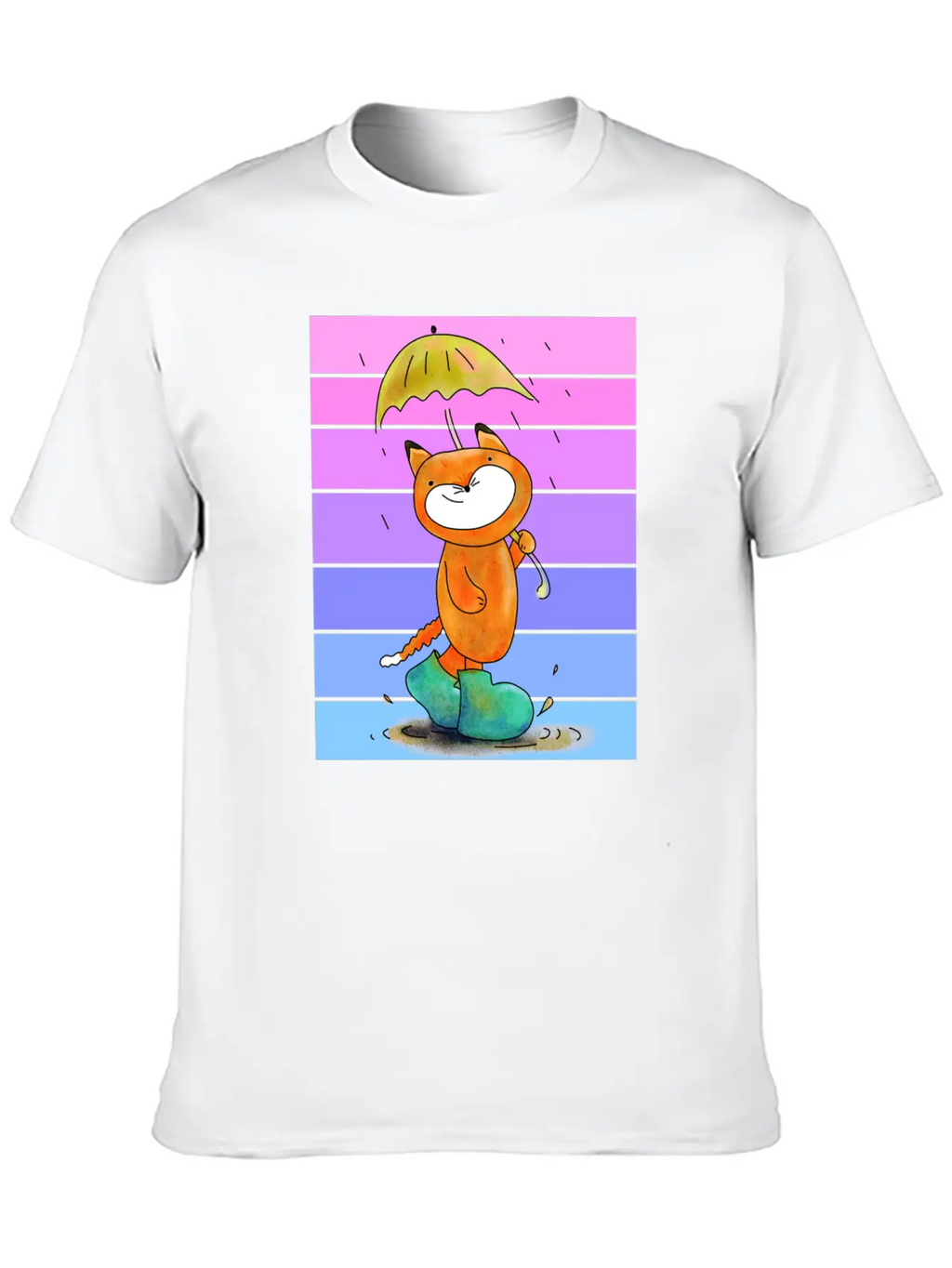Rain Fox In Sunset Breathable Soft Cotton T-Shirt – Timeless Casual Look