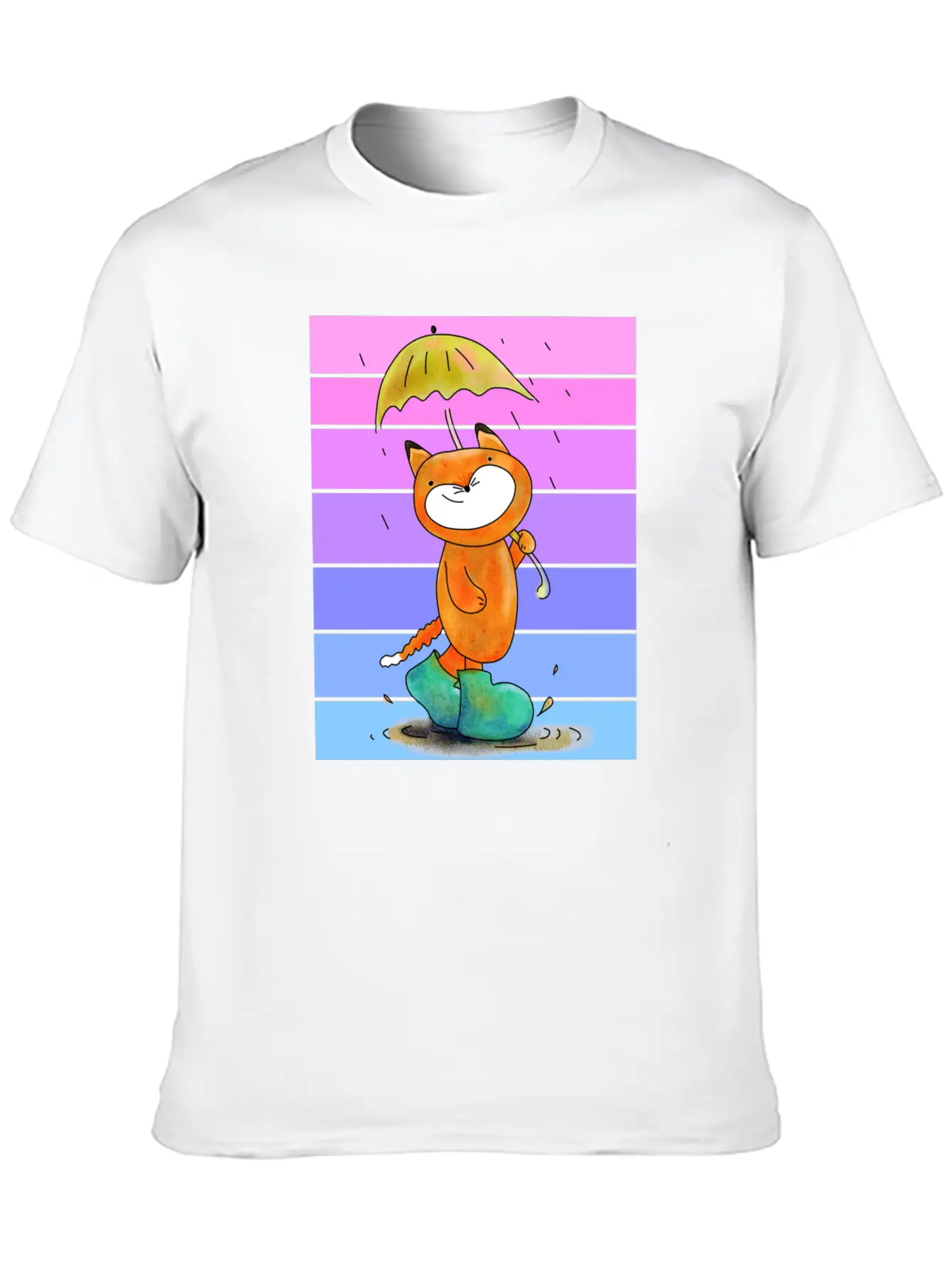 Rain Fox In Sunset Breathable Soft Cotton T-Shirt – Timeless Casual Look