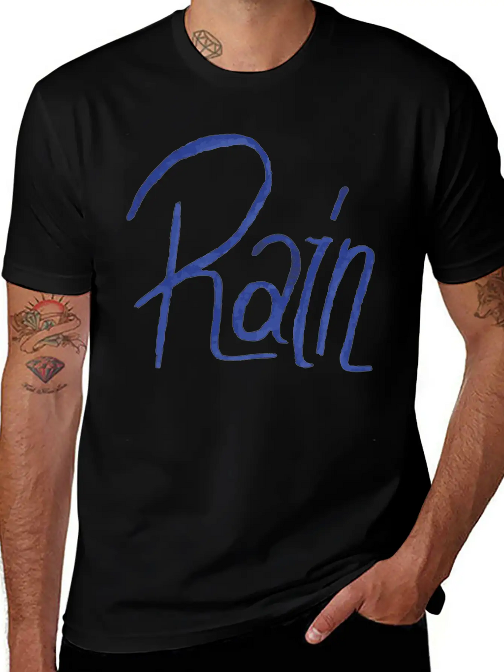 Rain Handwritte Breathable Graphic T-Shirt – Perfect For Casual Days