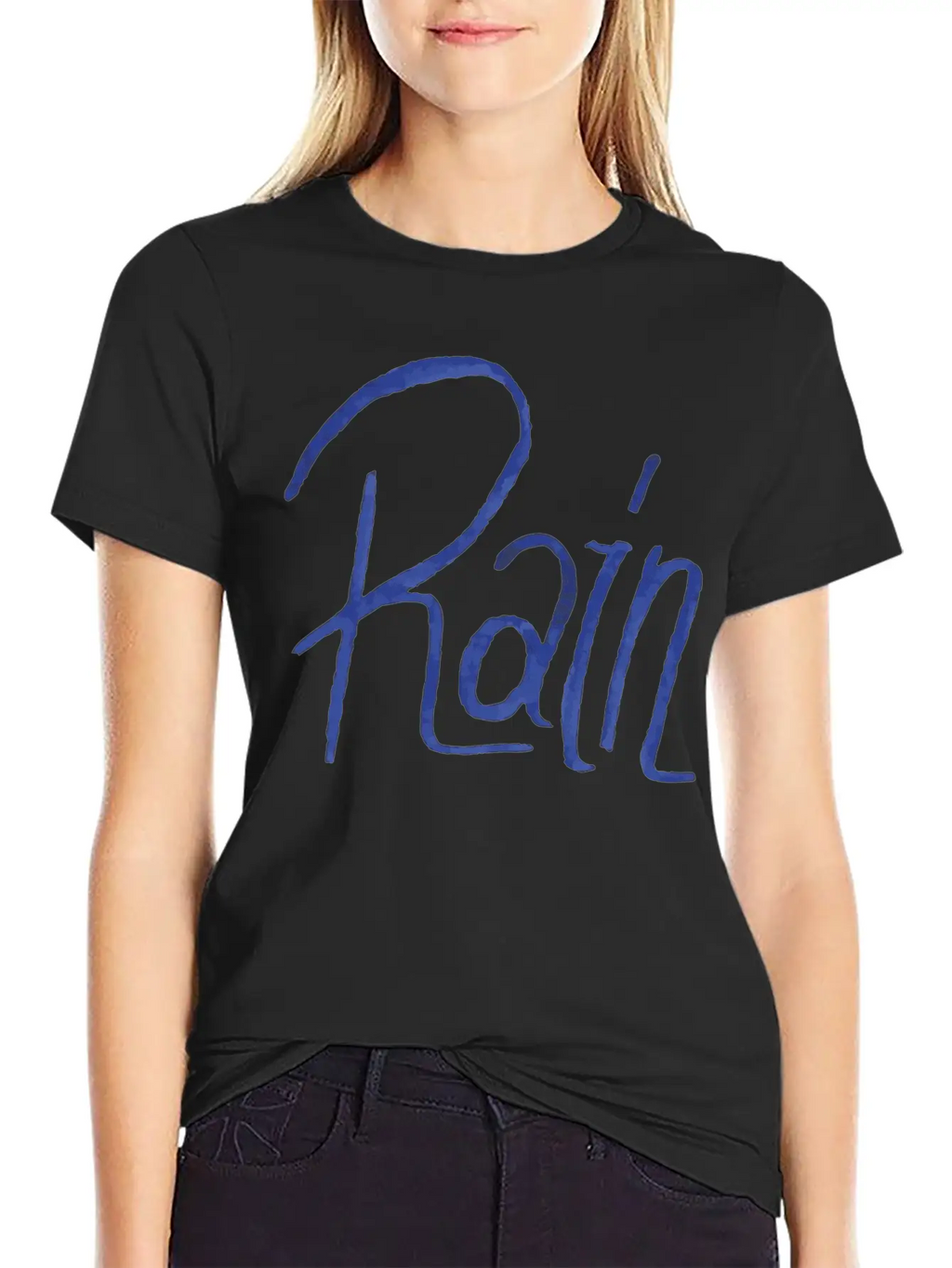 Rain Handwritte Breathable Graphic T-Shirt – Perfect For Casual Days