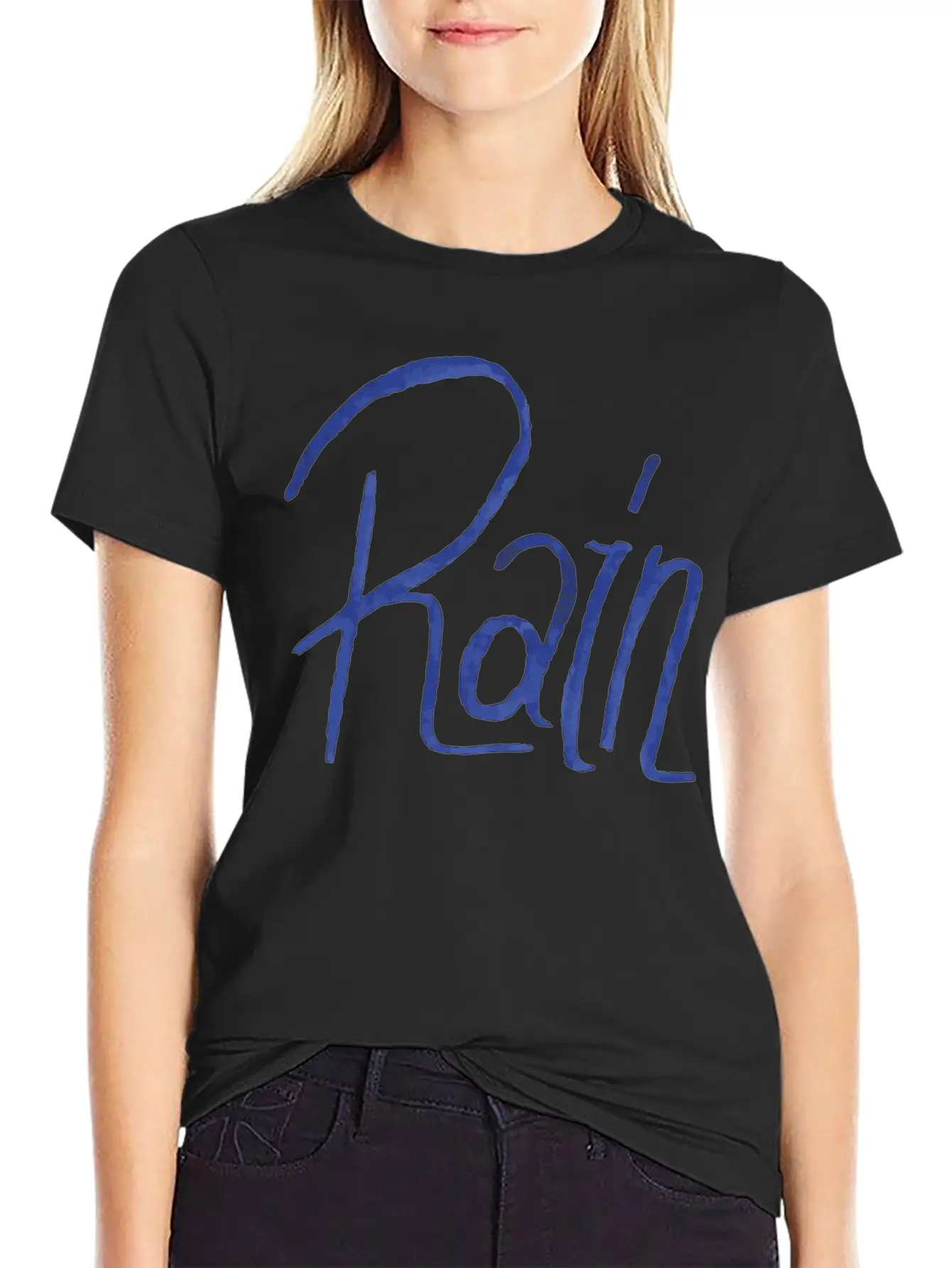 Rain Handwritte Breathable Graphic T-Shirt – Perfect For Casual Days