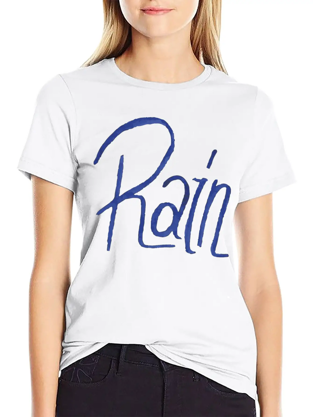 Rain Handwritte Breathable Graphic T-Shirt – Perfect For Casual Days