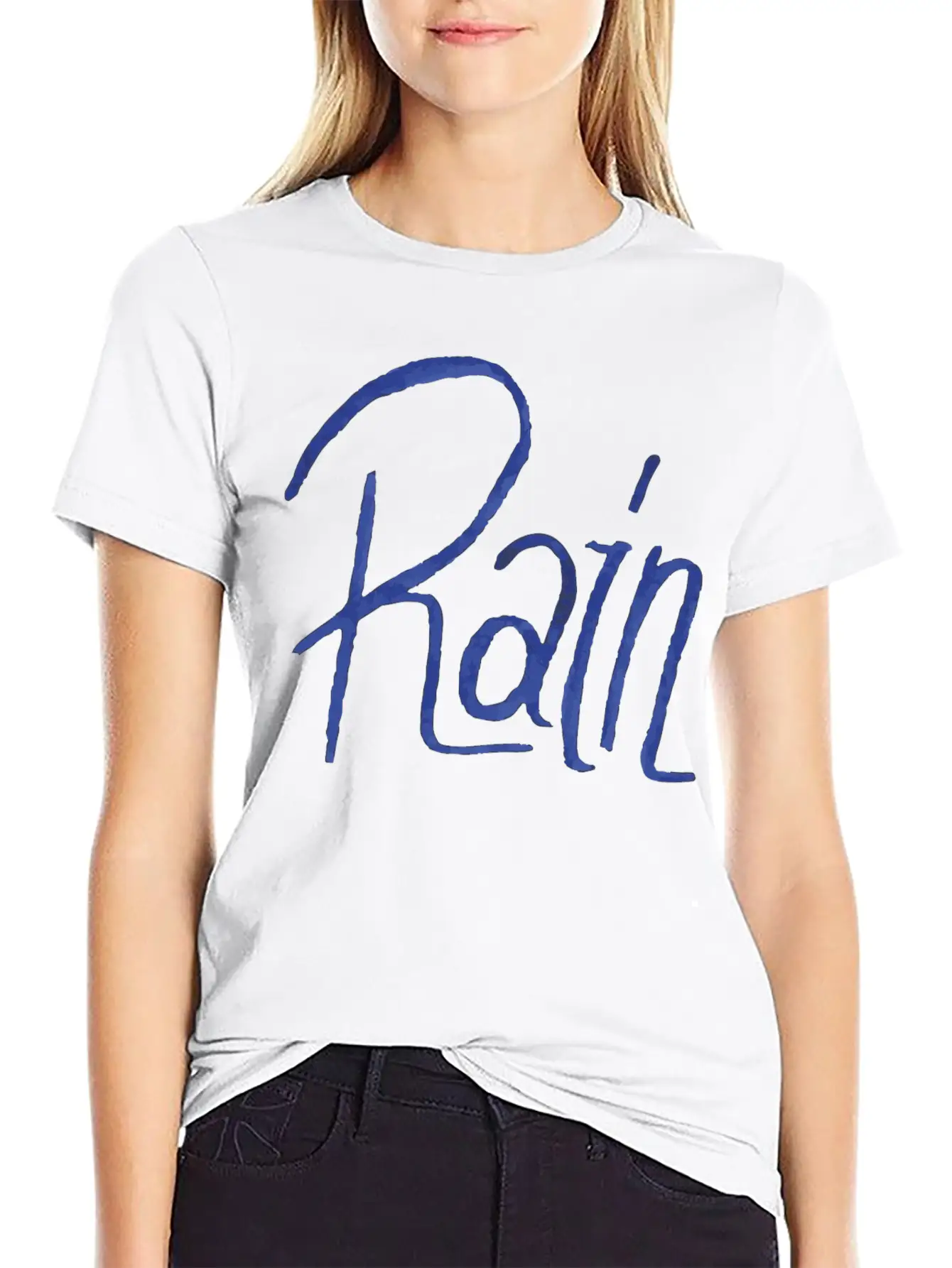 Rain Handwritte Breathable Graphic T-Shirt – Perfect For Casual Days