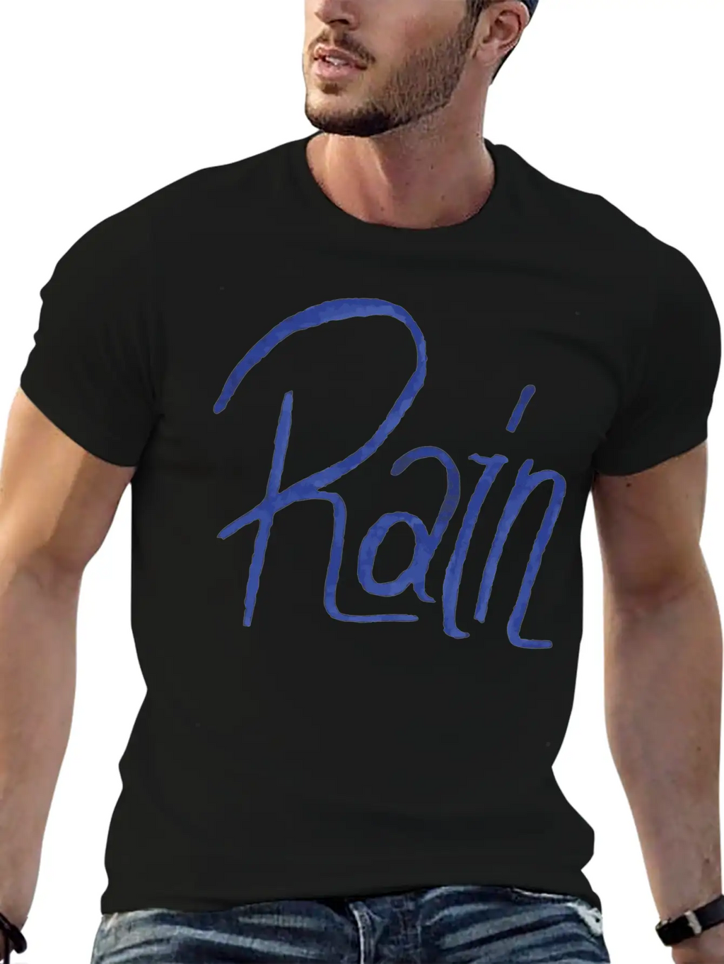 Rain Handwritte Breathable Graphic T-Shirt – Perfect For Casual Days