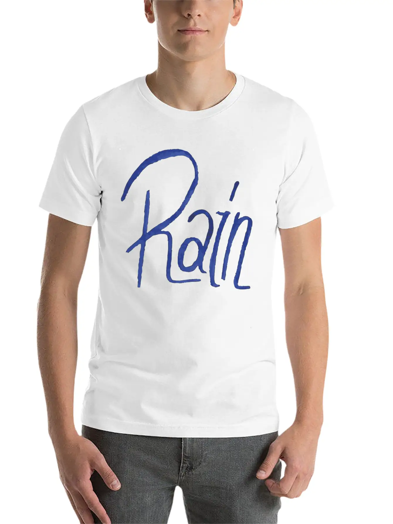 Rain Handwritte Breathable Graphic T-Shirt – Perfect For Casual Days