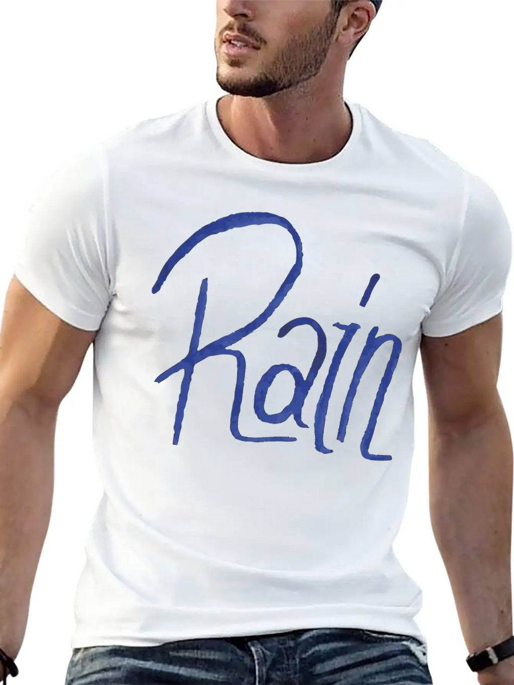 Rain Handwritte Breathable Graphic T-Shirt – Perfect For Casual Days