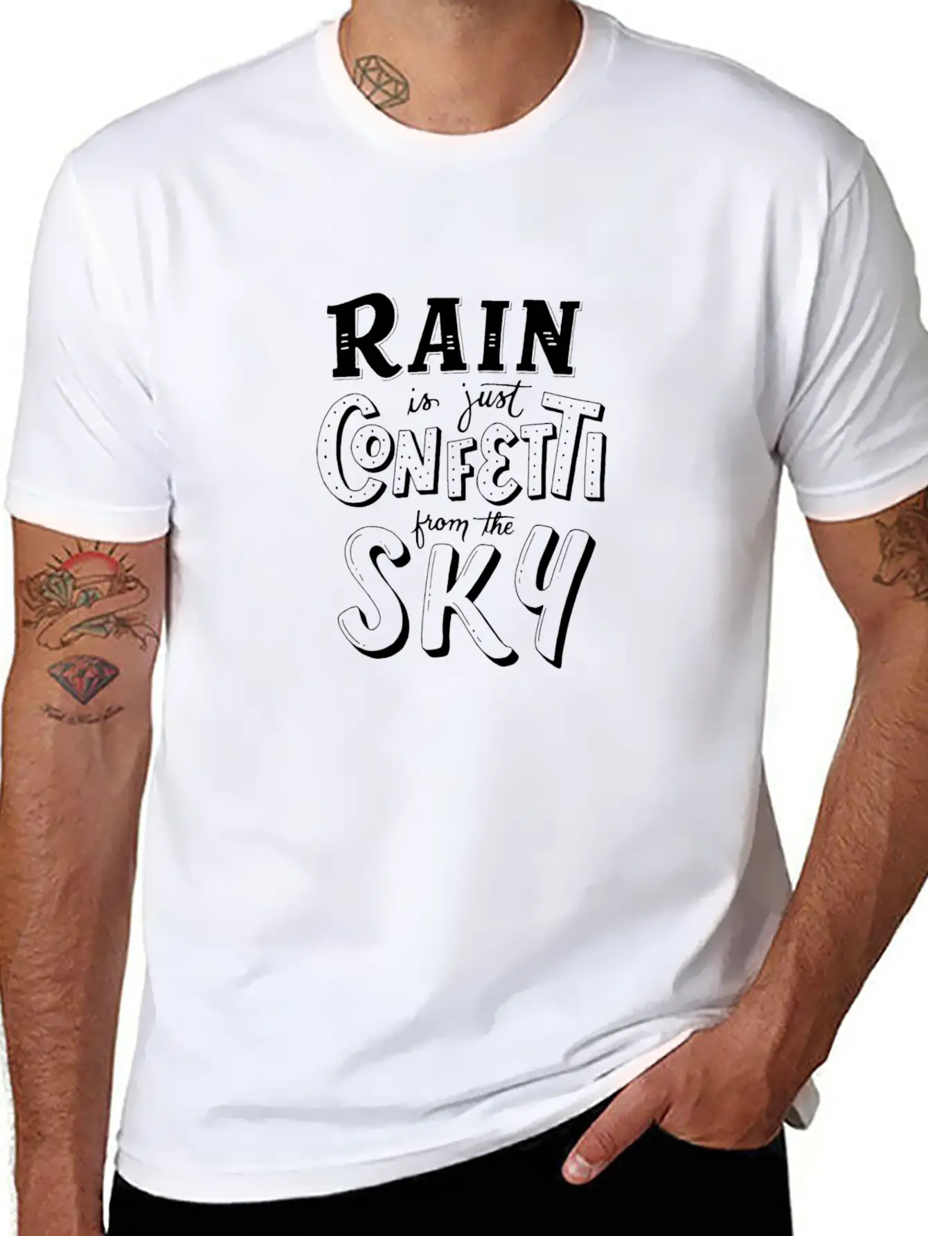 RAIN Is Just CONFETTI From The SKY Classic Cotton Tee – Unisex Comfort For Any Season