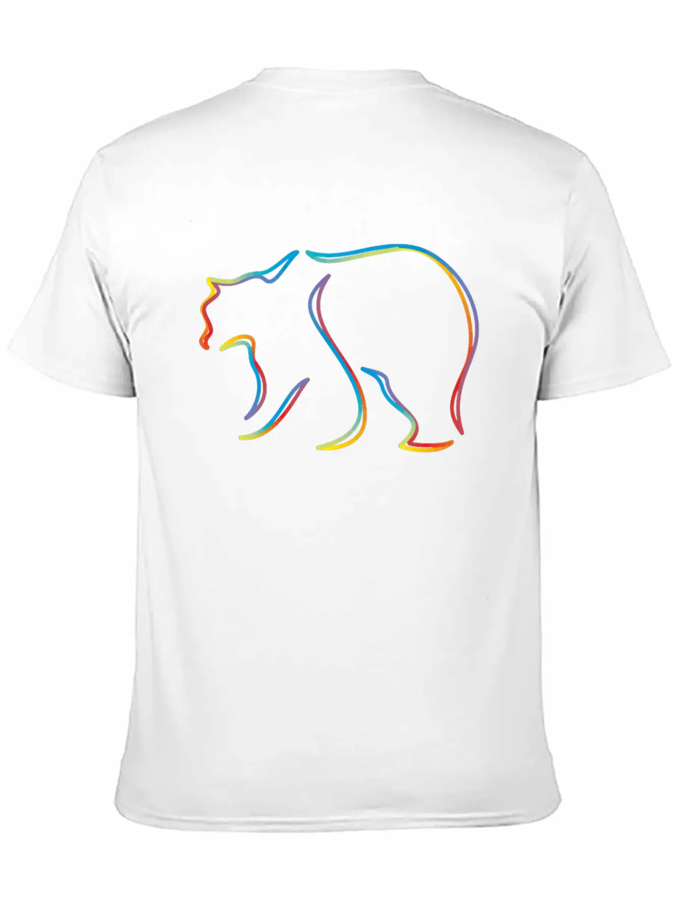 Rainbow Color Bear Unisex Casual T-Shirt – Clean Design For Daily Comfort