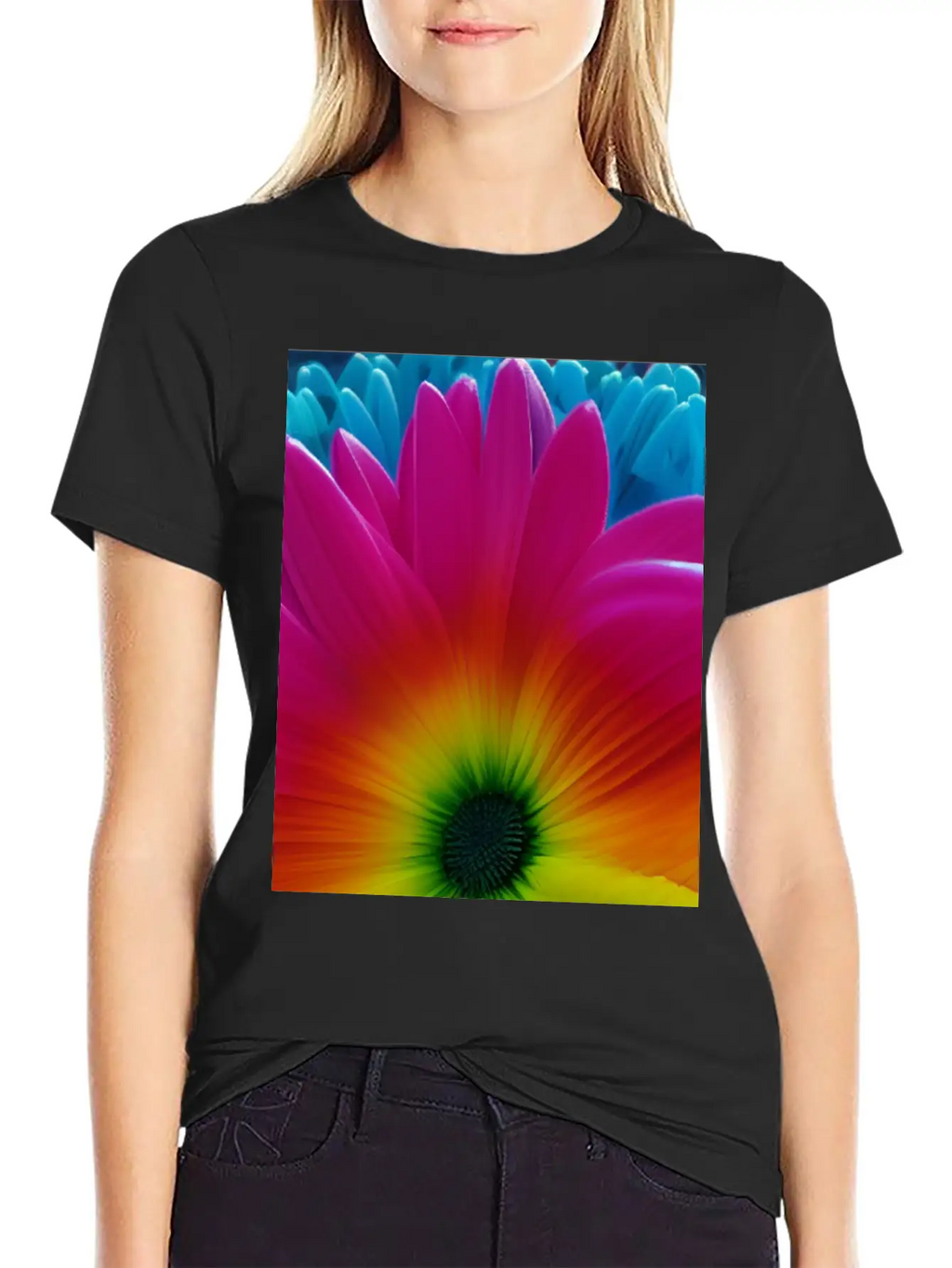 Rainbow Flower Classic Cotton Tee – Unisex Comfort For Any Season