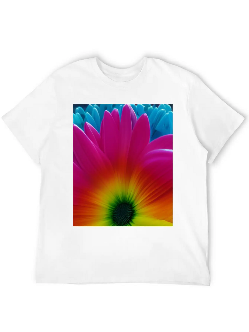 Rainbow Flower Classic Cotton Tee – Unisex Comfort For Any Season