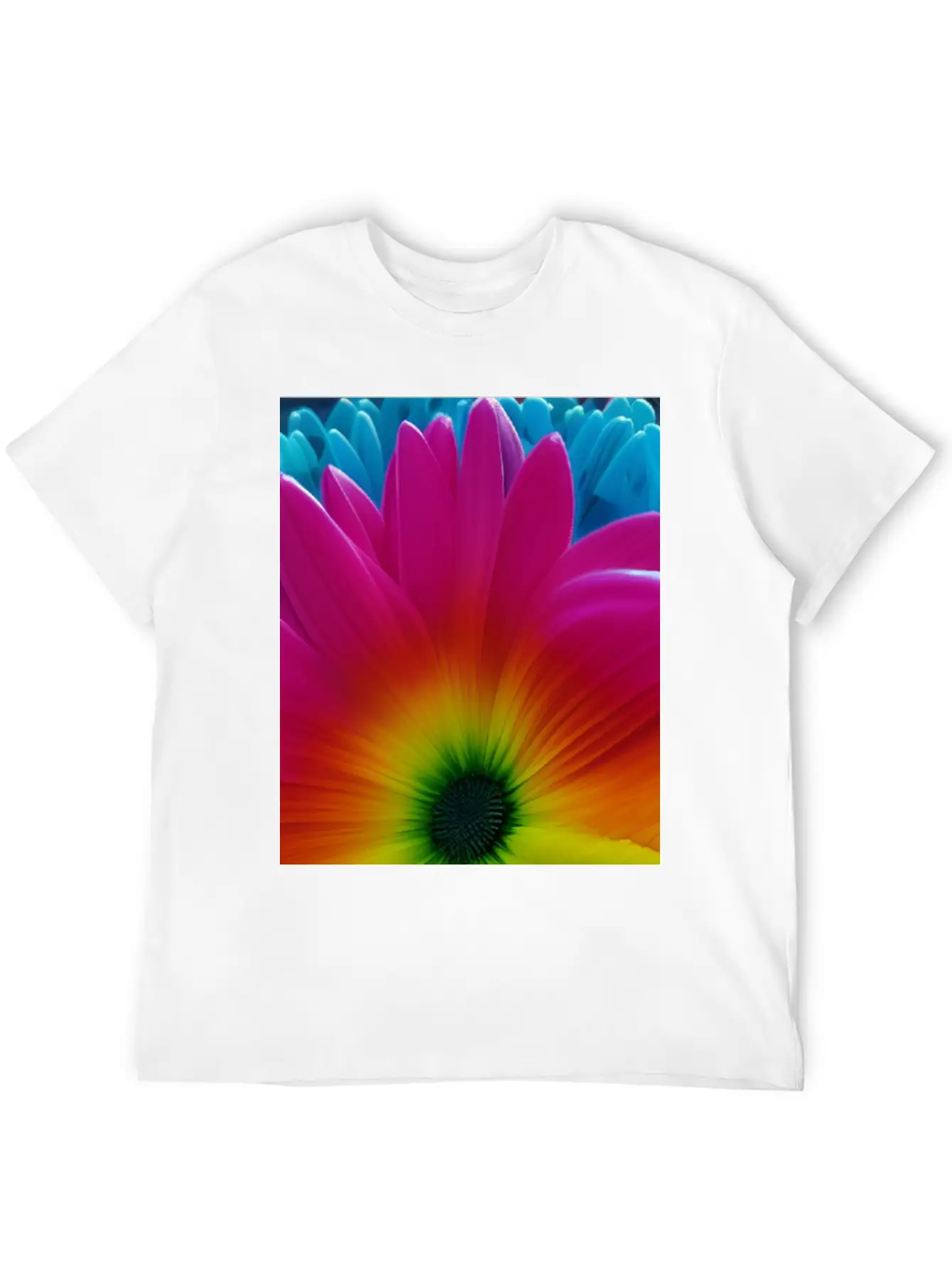 Rainbow Flower Classic Cotton Tee – Unisex Comfort For Any Season