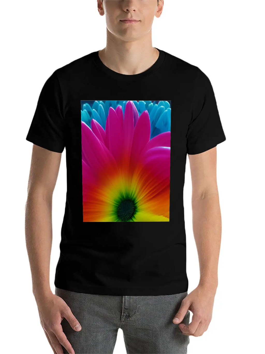 Rainbow Flower Classic Cotton Tee – Unisex Comfort For Any Season