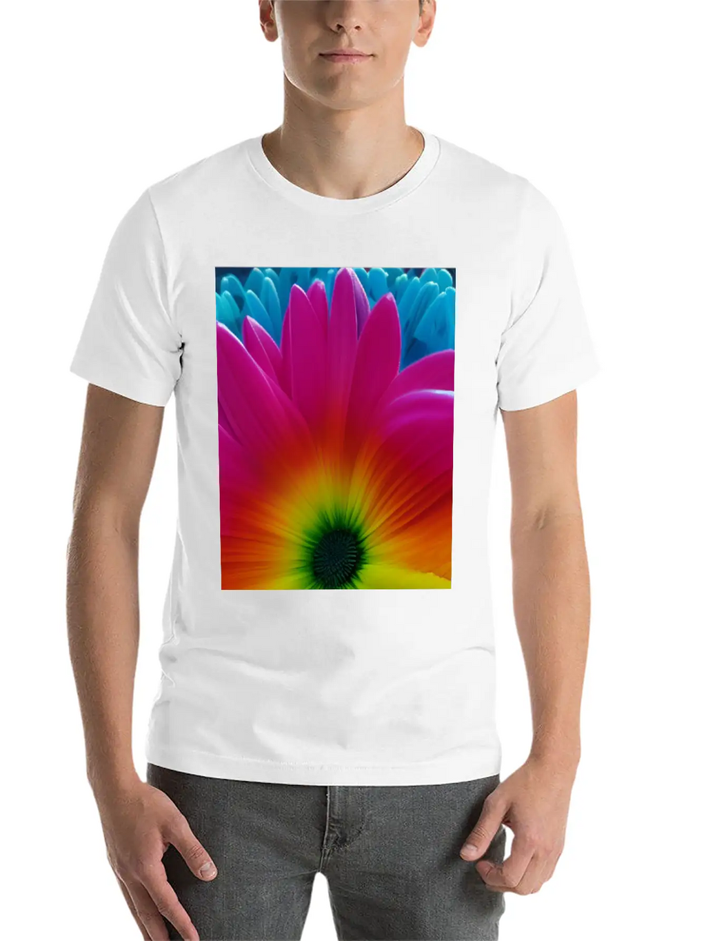 Rainbow Flower Classic Cotton Tee – Unisex Comfort For Any Season